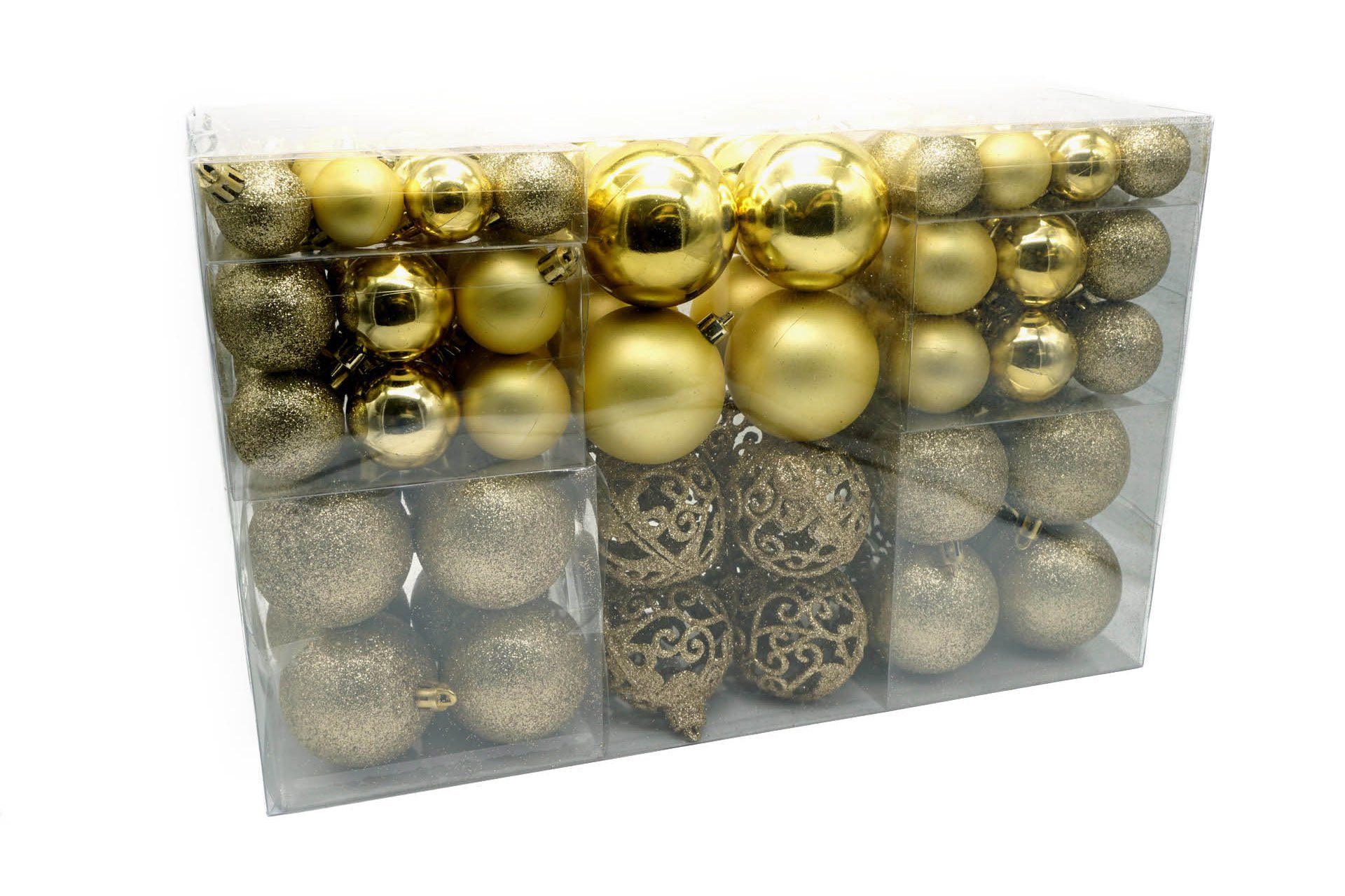 BURI Weihnachtsbaumkugel Weihnachtsbaumkugeln 100er-Set Baumschmuck Christbaumkugeln Weihnacht (100 St)