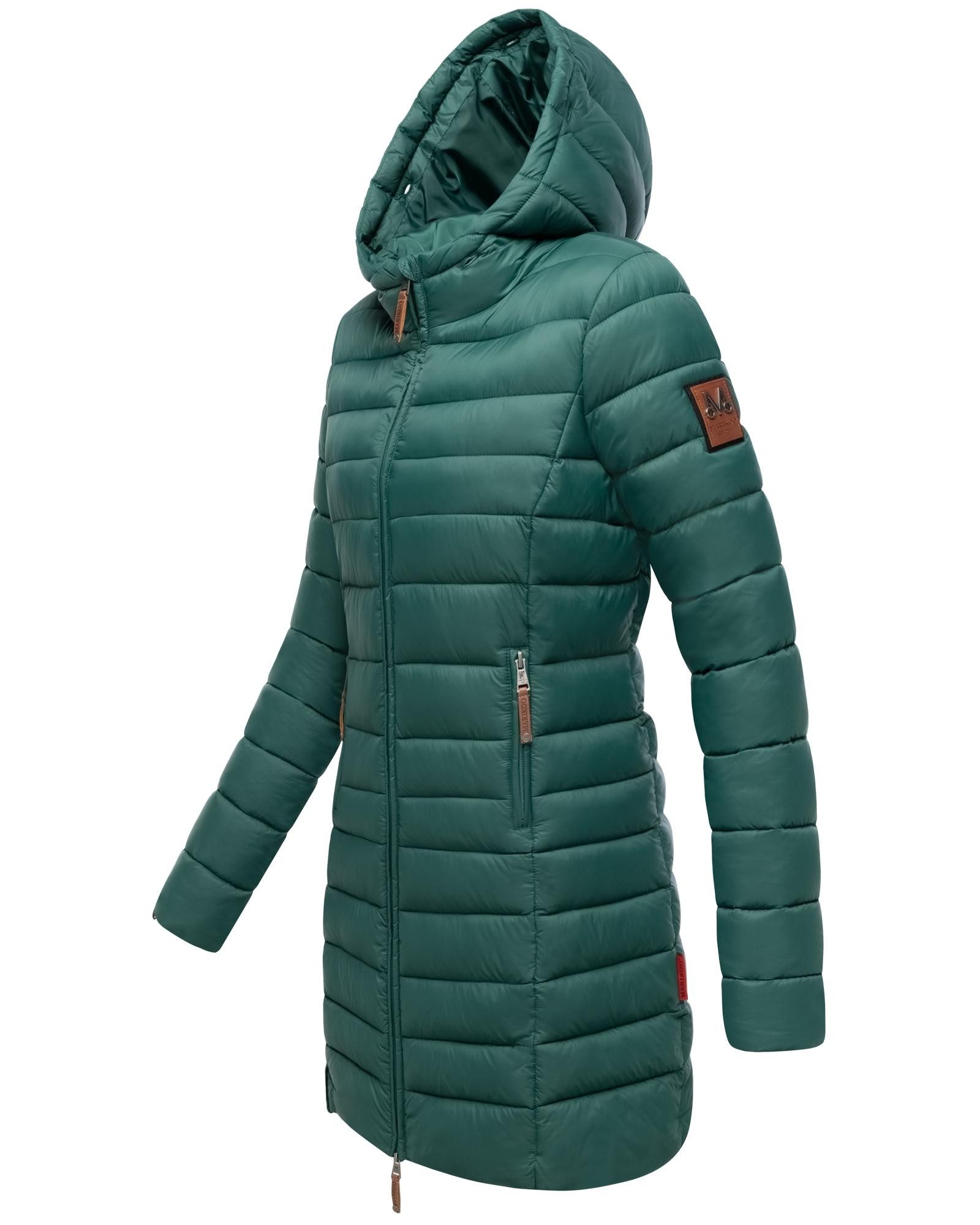 Marikoo Steppmantel Rose-Stepp zeitloser Winterparka mit großer Kunstfellkapuze