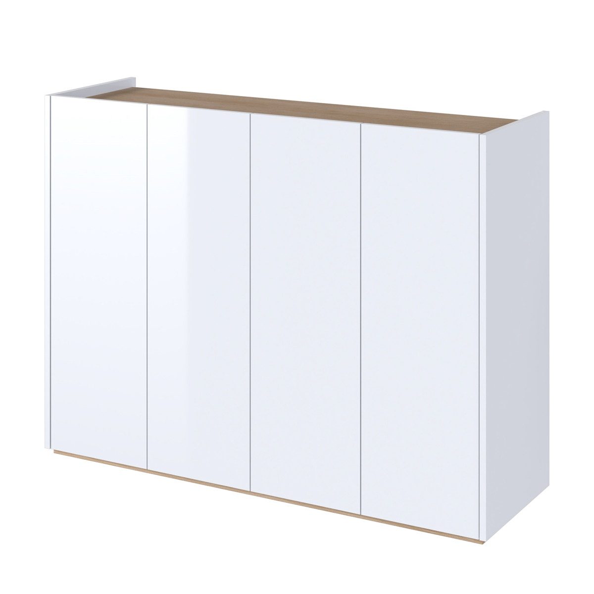 Compleo Kommode viertürig, mit LED-Beleuchtung PARIS, Modern Wohnzimmer, Schlafzimmer