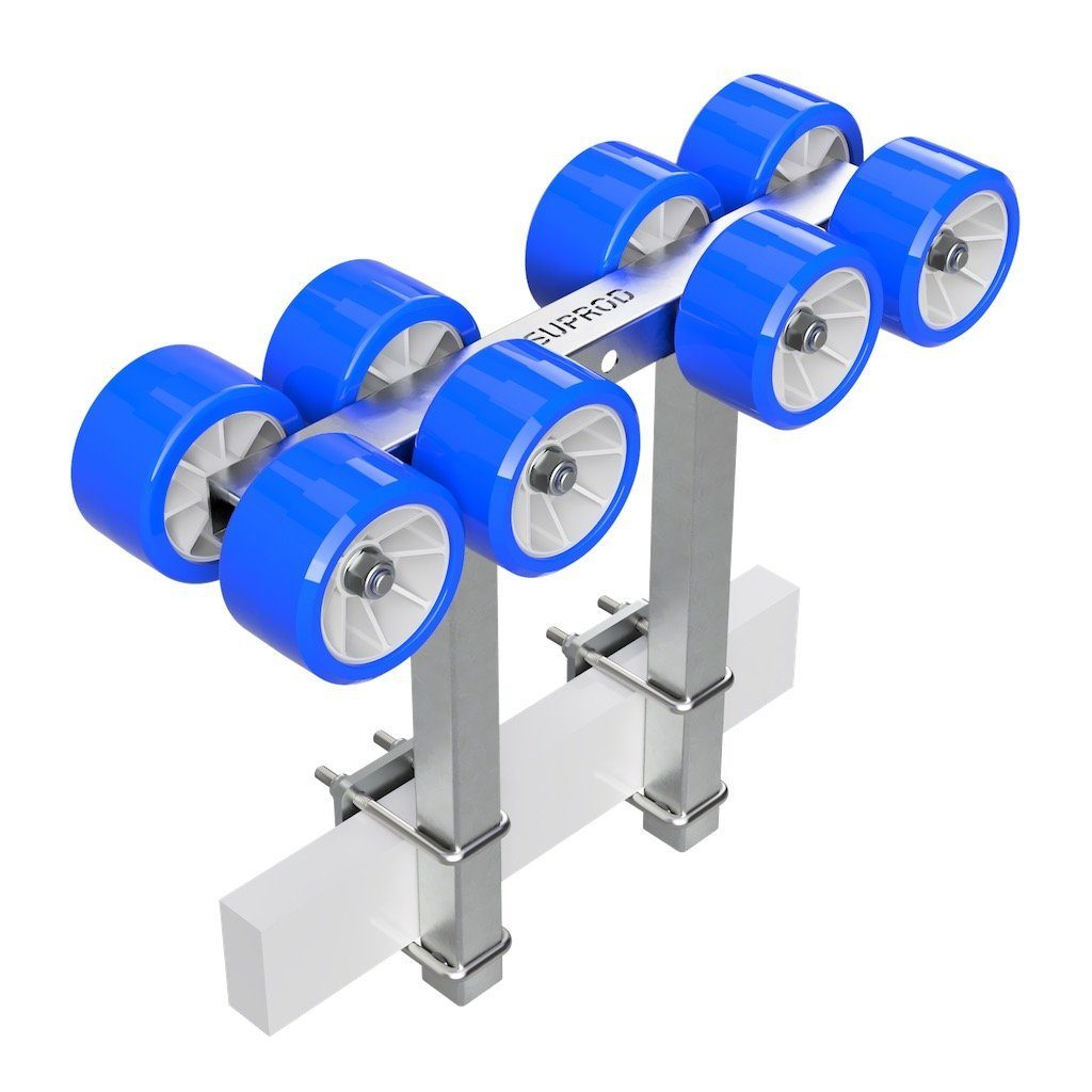 Auffahrrampe Sliprollen mit 2 Stützen Sliphilfe Bootstrailer TPU Ø 120 mm, 8er