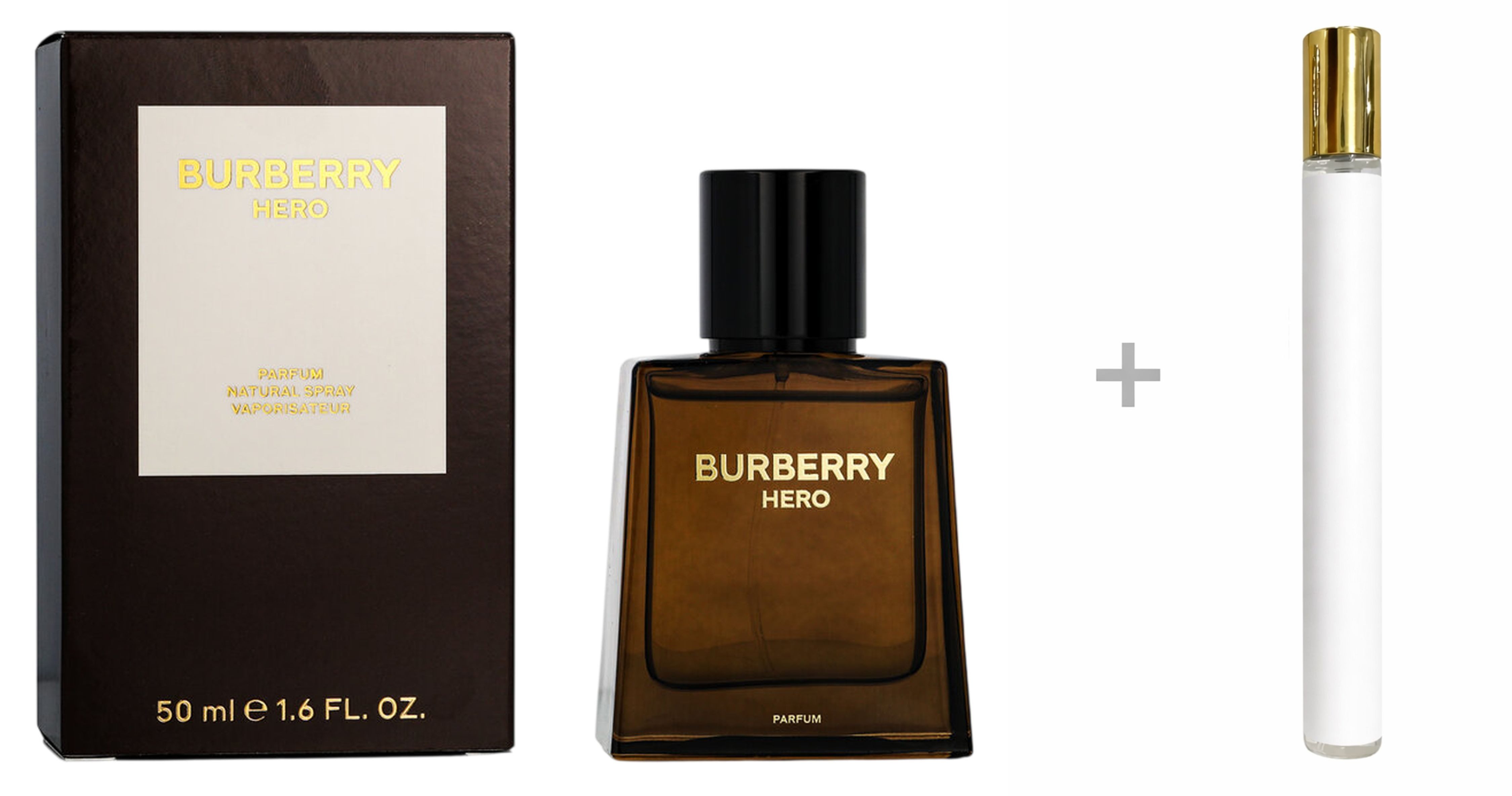 BURBERRY Duft-Set Hero Herren Parfum Spray + Reiseduft, BURBERRY Herrenparfüm, Glasflakon, Herrenduft