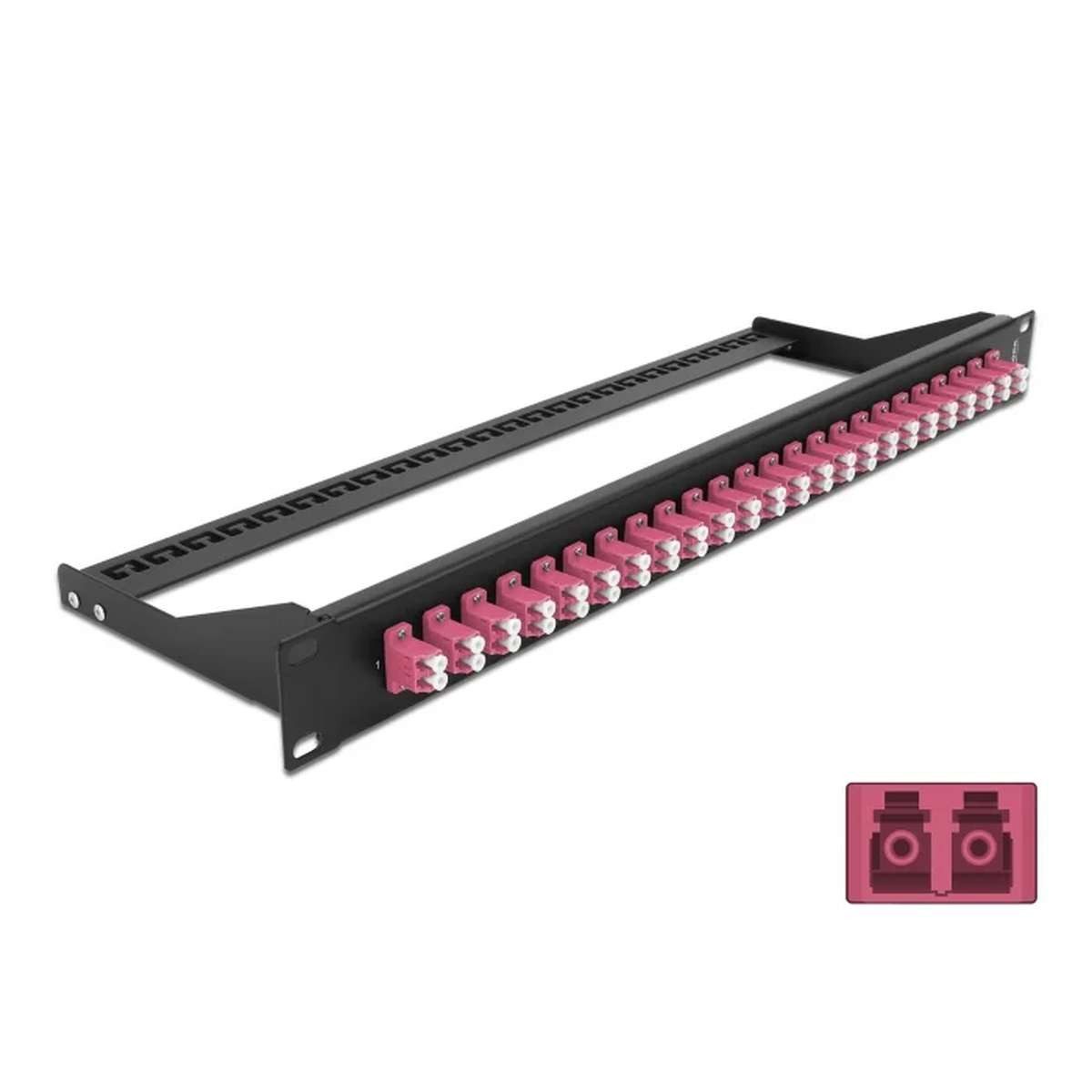 Delock DeLOCK 19″ LWL Patchpanel 24 Port LC Duplex violett Netzwerk-Patch-Panel