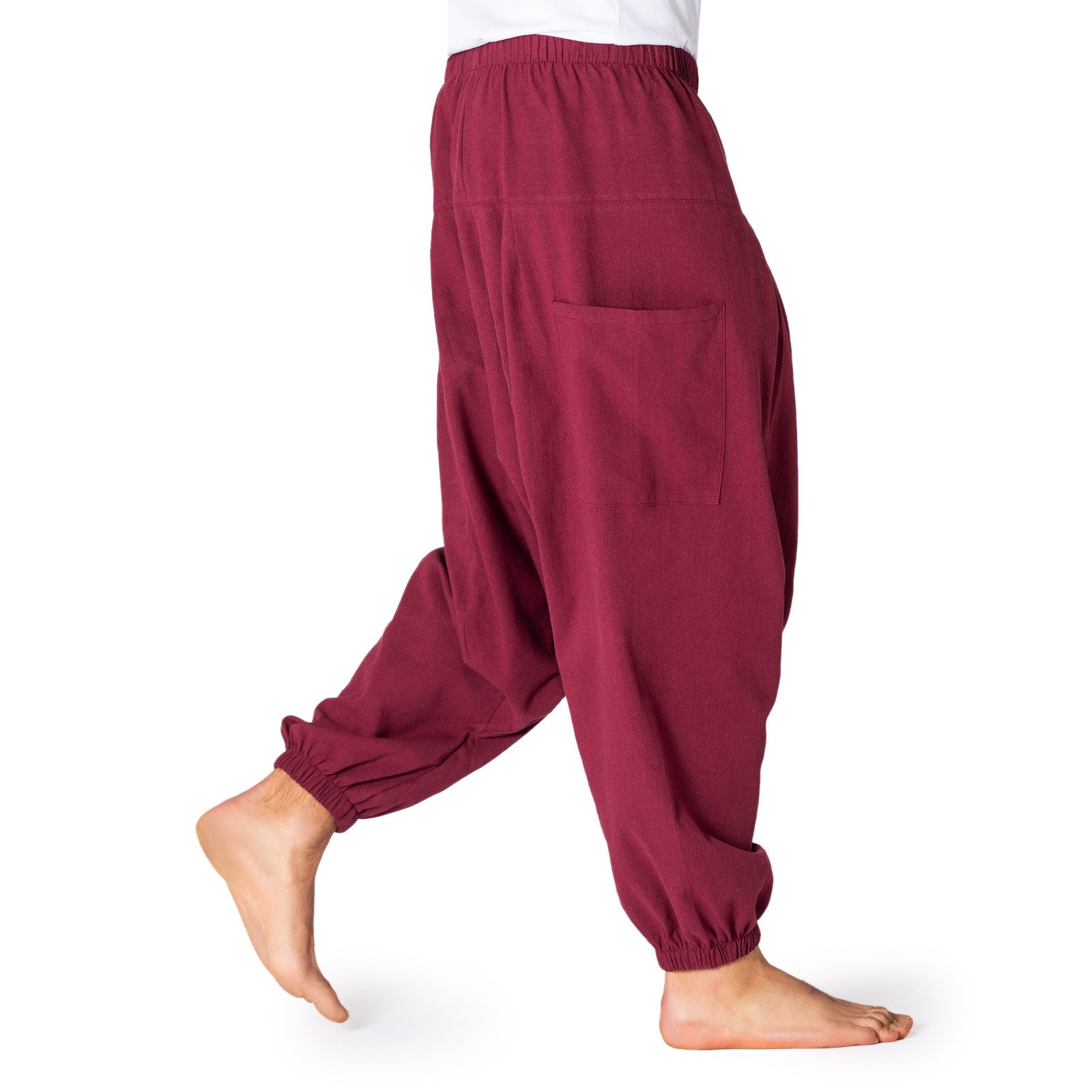 PANASIAM Haremshose Einfarbige Aladinhose aus 100% Baumwolle Pumphose für Damen & Herren bequeme Haremshose Goa Pluderhose Hippiehose lang für Yoga Meditation