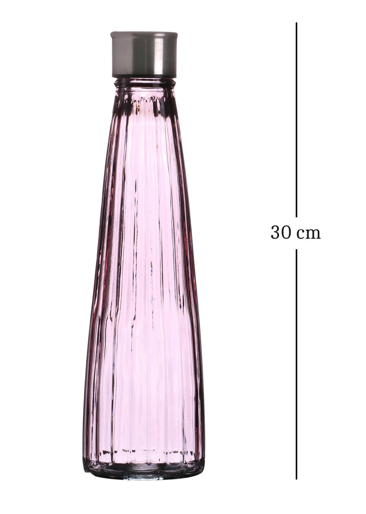 WestCraft Wasserkaraffe Vintage Glas-Wasserflasche 750ml – Diamant oder Linear – Pastellfarben, (1-tlg), Einzeln oder im Set – luftdicht, wiederverwendbar, styl – Bild 2 von 5