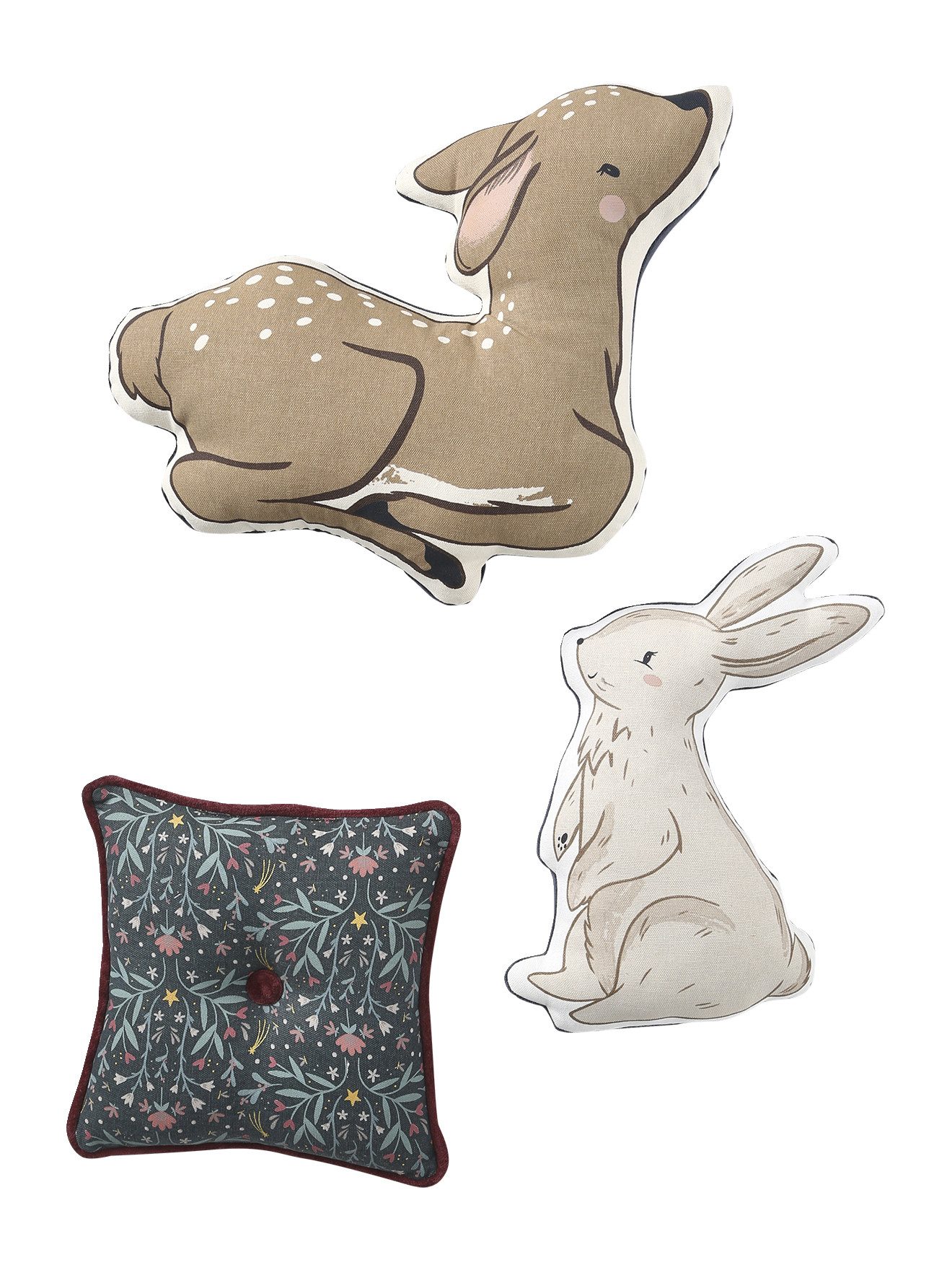 vertbaudet Dekokissen 3er-Set Kinderzimmer Tierkissen MAGIC FOREST günstig online kaufen