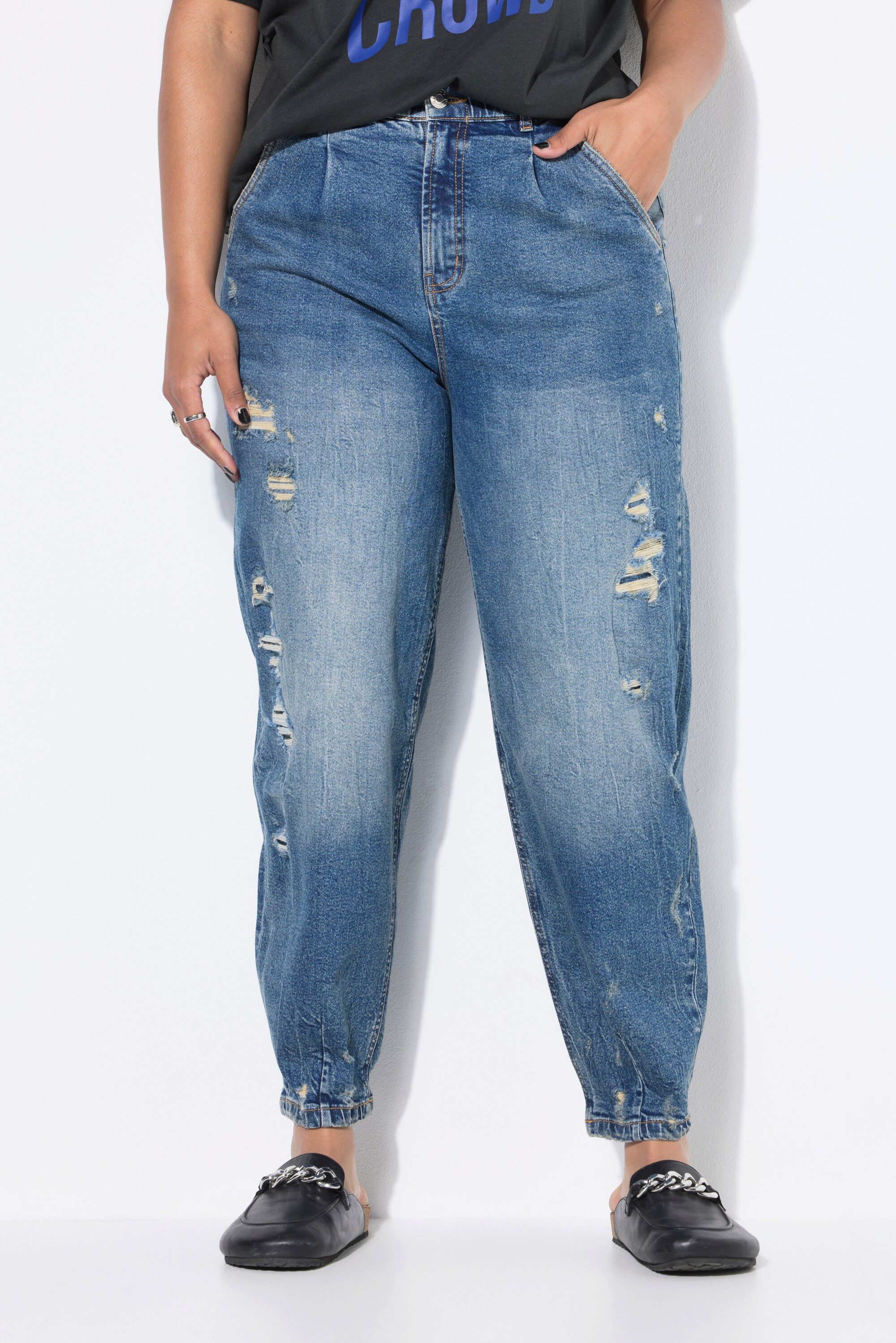Studio Untold 5-Pocket-Jeans Ballon-Jeans High Waist Destroys 5-Pocket günstig online kaufen