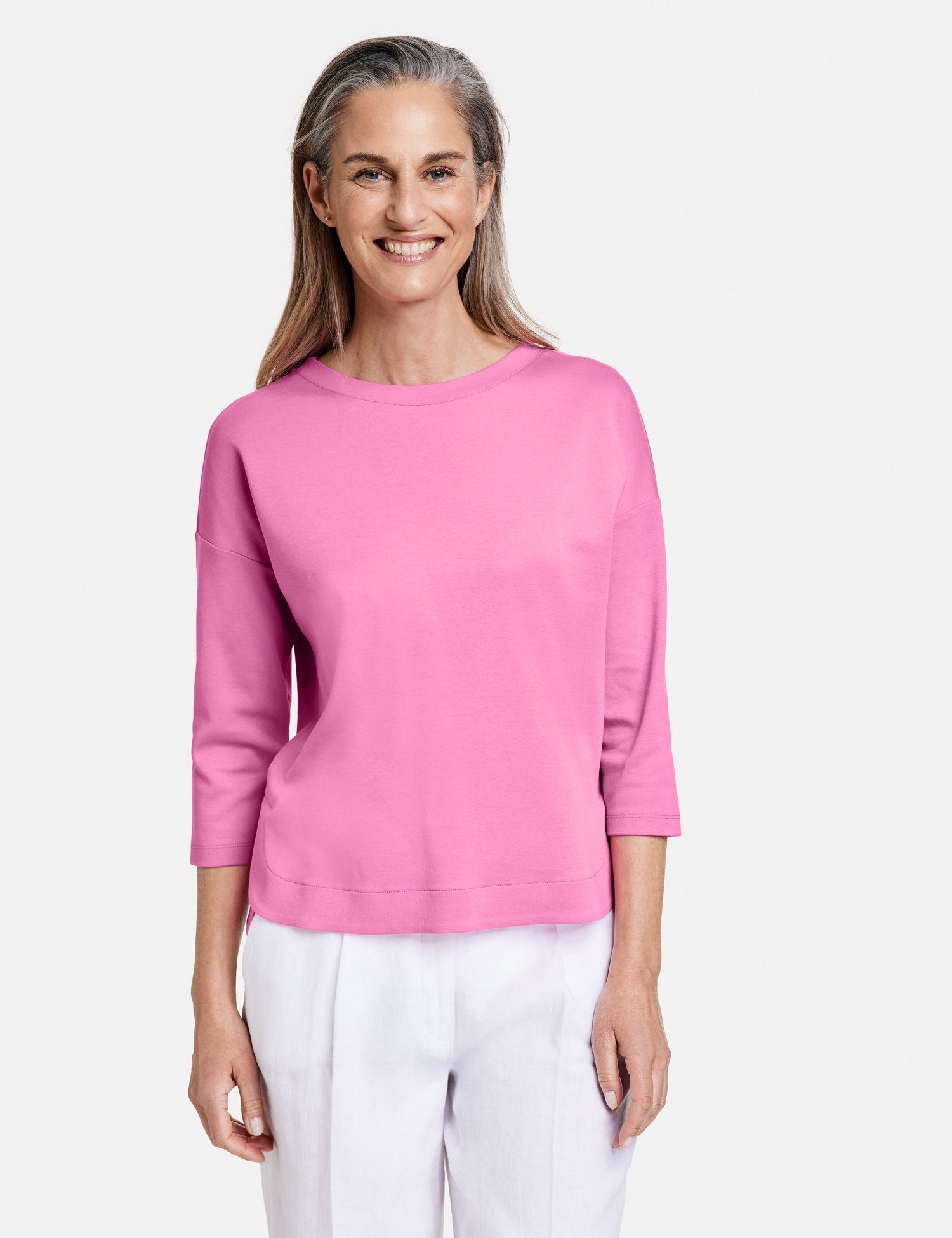 Pink Baumwolle GERRY 3/4-Arm-Shirt aus 3/4-Arm-Shirt reiner WEBER Soft