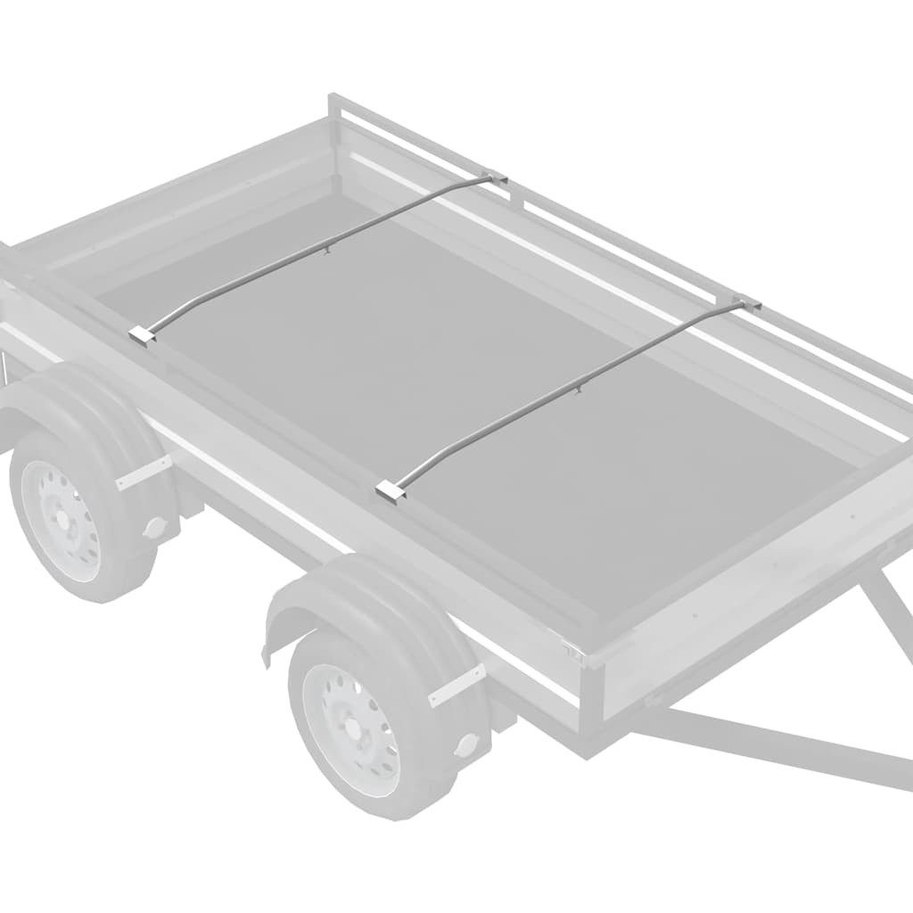 vidaXL Halterung Planehalterung für Anhänger 2 Silber 102-155 cm Aluminium