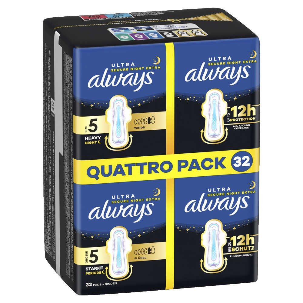 always Binden always Binden Ultra Secure Night Extra mit Flügeln