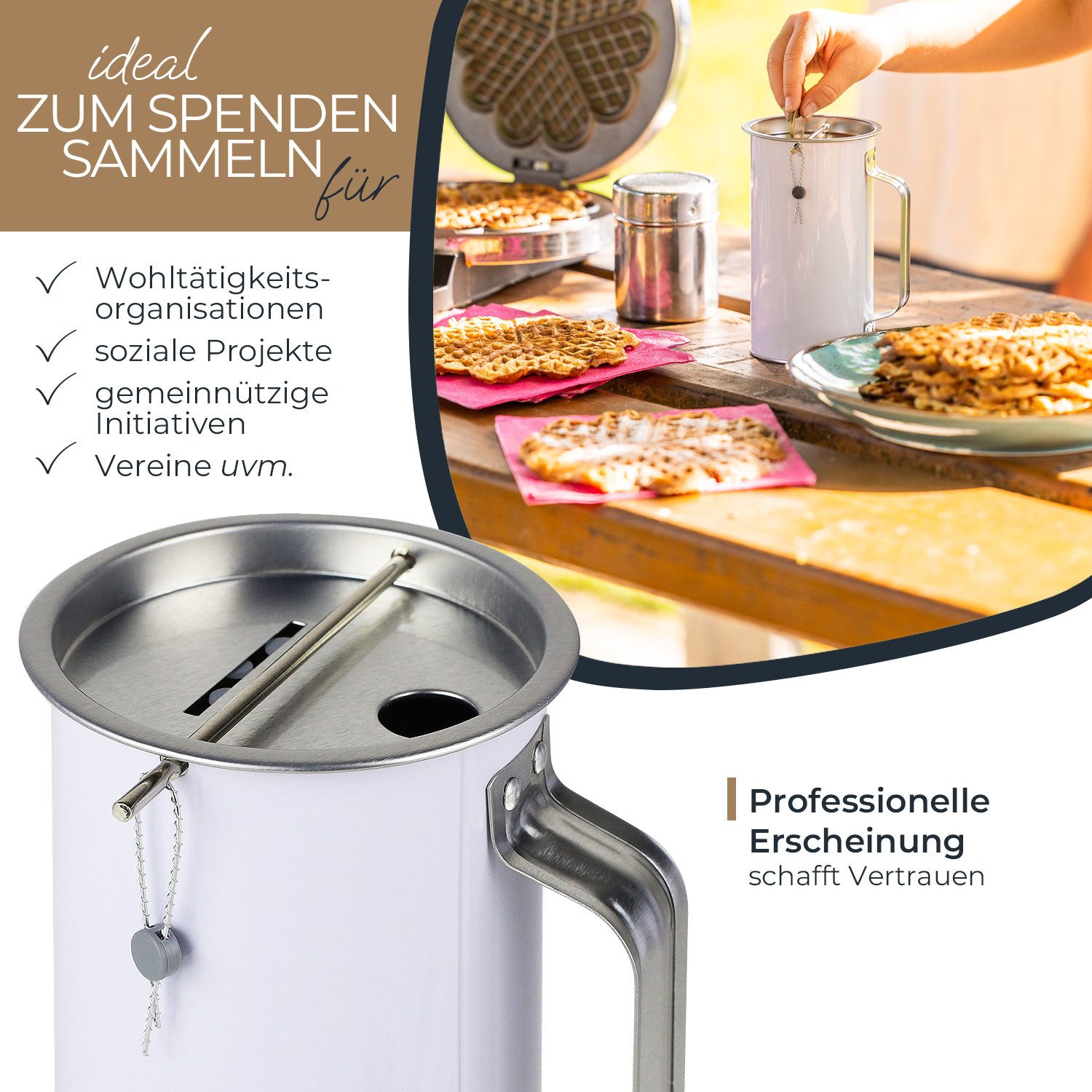 HMF Spardose Spendenbox mit Griff, Spendendose mit Münz-Schlitz, (1-tlg), S günstig online kaufen