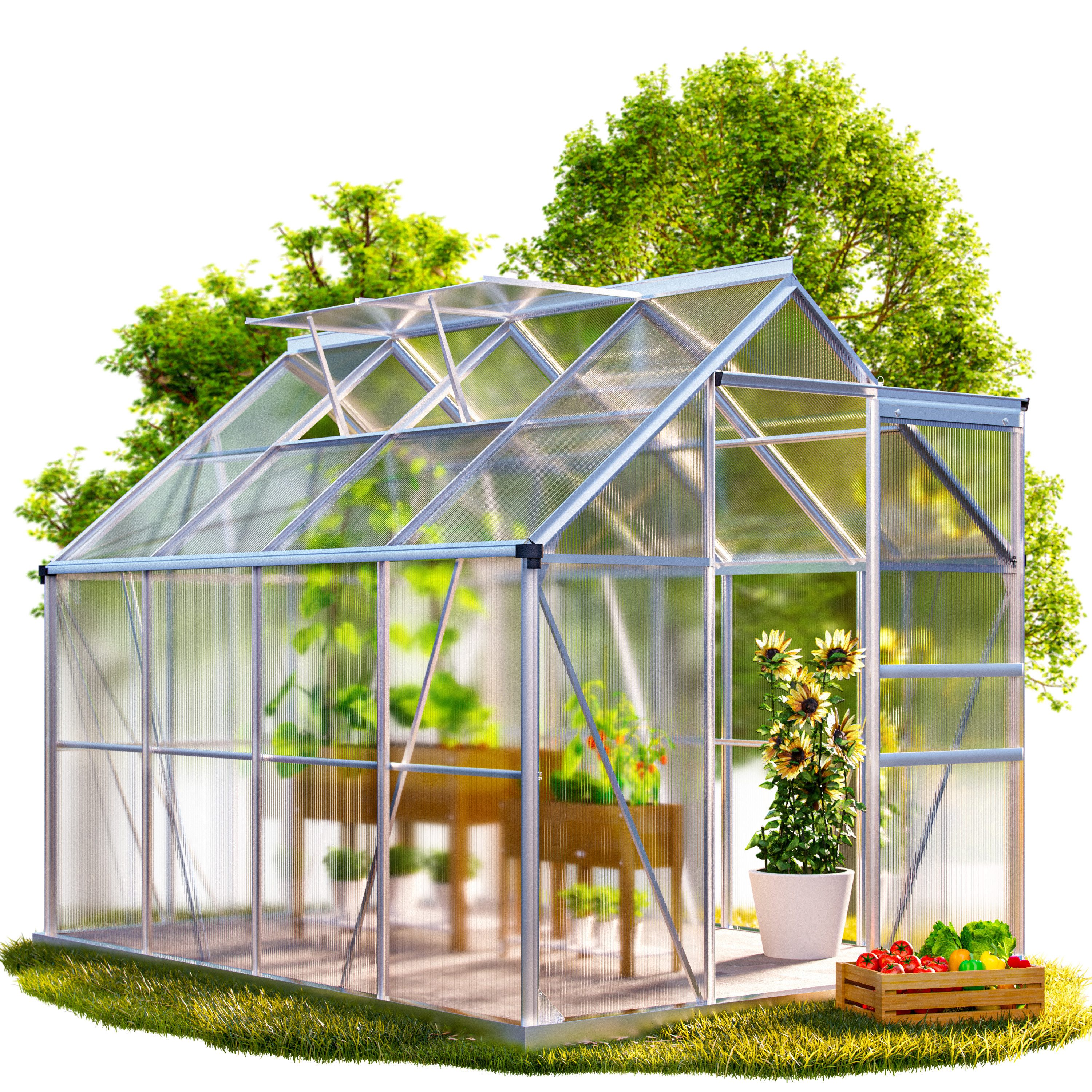 Gardebruk Gewächshaus, Aluminium 4,8m² 250x190cm inkl. günstig online kaufen