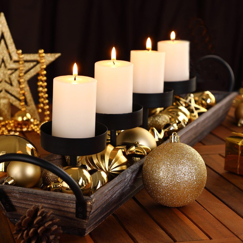 Gold matt Deuba Set glänzend Weihnachtsdeko glitzer 102er Weihnachtsbaumkugel St), Weihnachtskugeln (102