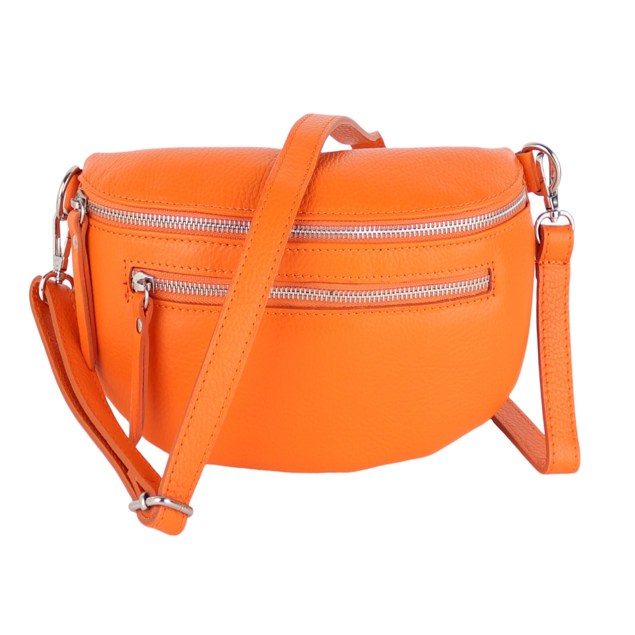 MIRROSI Bauchtasche Damen, Echtleder, Leder, Made in Italy, Umhängetasche, Brusttasche, (Schultertasche für jeden Anlass (1 Tasche & 1 Gurt), Mit zwei Reißverschlüssen), Crossbody Bag, verstellbaren Schulterriemen, Zwei Größen zur Auswahl