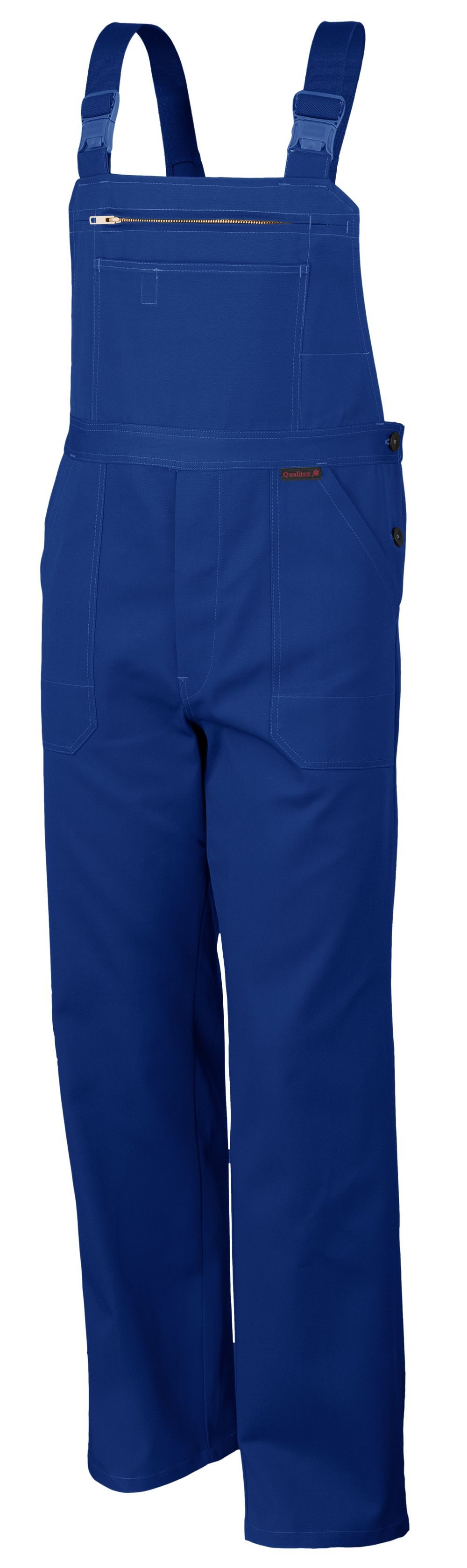 Qualitex Workwear Arbeitslatzhose favorite Latzhose - Arbeitshose aus reiner Baumwolle (BW 320 g) (1-tlg) strapazierfähiger Blaumann mit 7 Taschen - Pflegeleicht - Waschbar