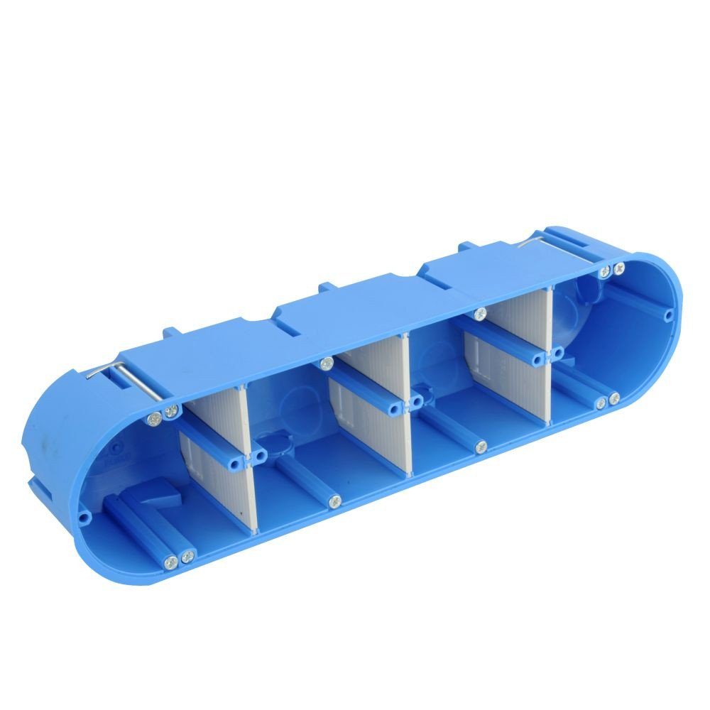Trend Line Aufputz-Einspeise-Steckdose F-TRONIC Hohlwand-Gerätedose massiv 4 Felder 68 mm