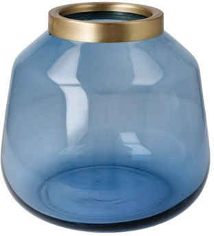 Goebel Tischvase Aurora Blue (1 St), Vase aus Glas und Metall, handgefertigt und mundgeblasen, Höhe 16 cm