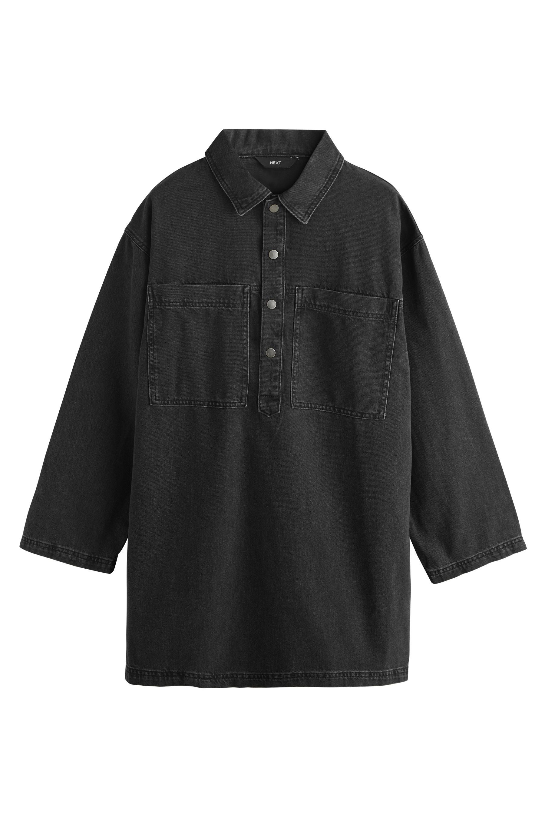 Next Minikleid Langärmeliges Denim-Minikleid im Utility-Stil (1-tlg) günstig online kaufen