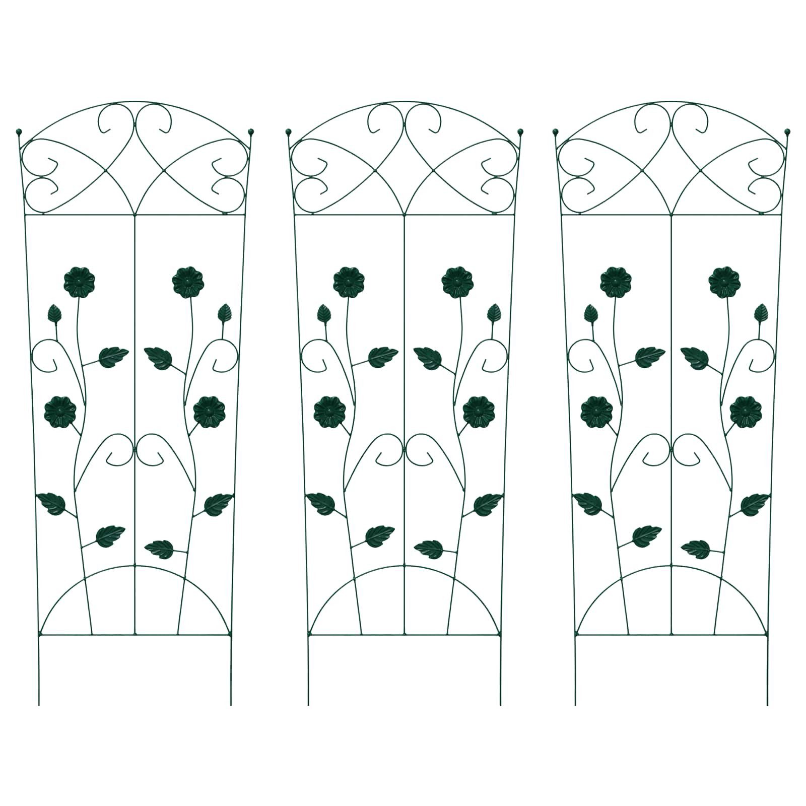 vidaXL Pergola Gartenzaun 3 pcs Grün 112 x 40 cm Stahl, (3-tlg)