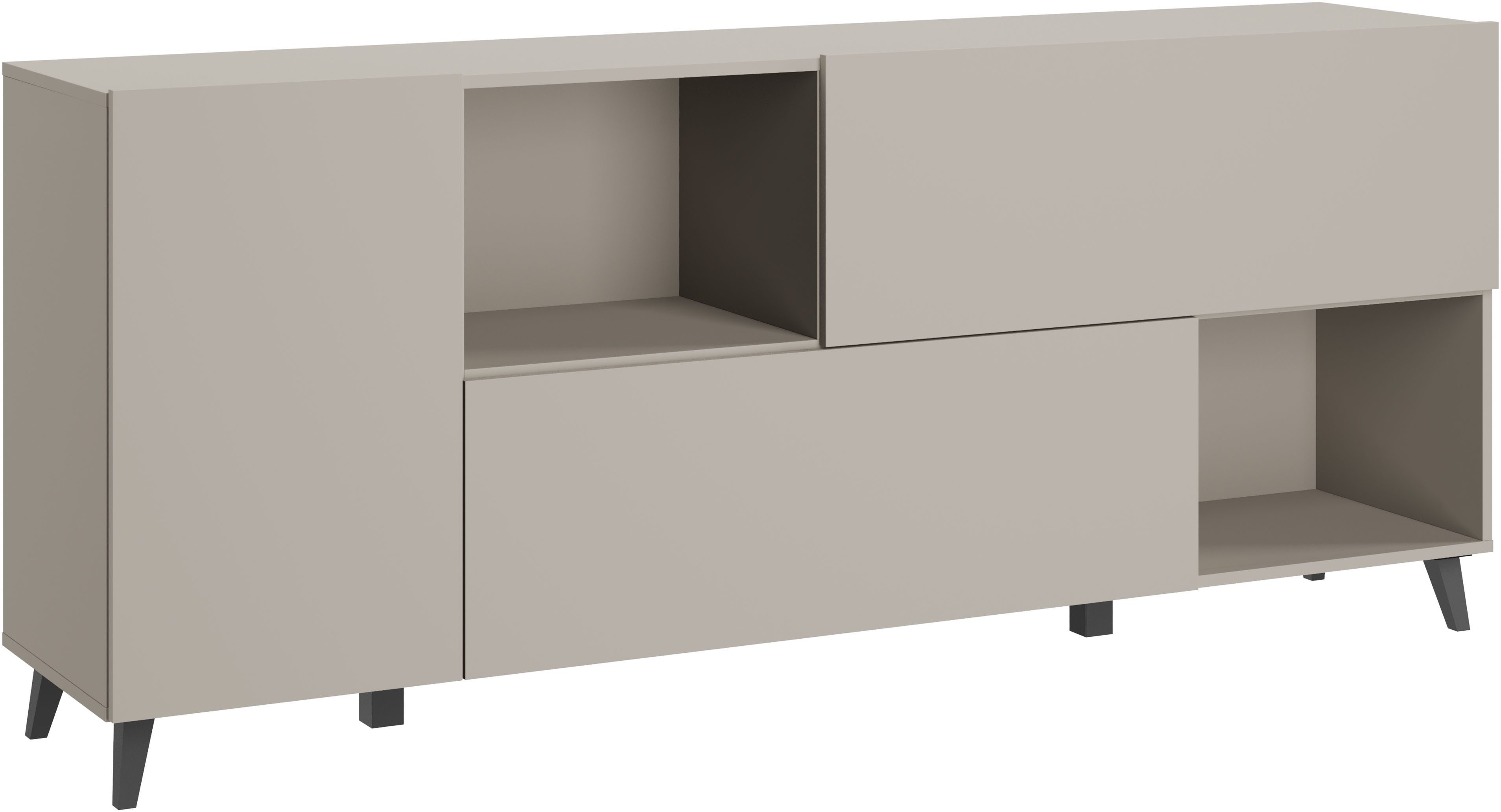Home affaire Sideboard Phuket, Kommode mit 1 Tür, 2 Klappen und offenen Fächern (1 St), 180 cm breit, modernes Design mit viel Stauraum