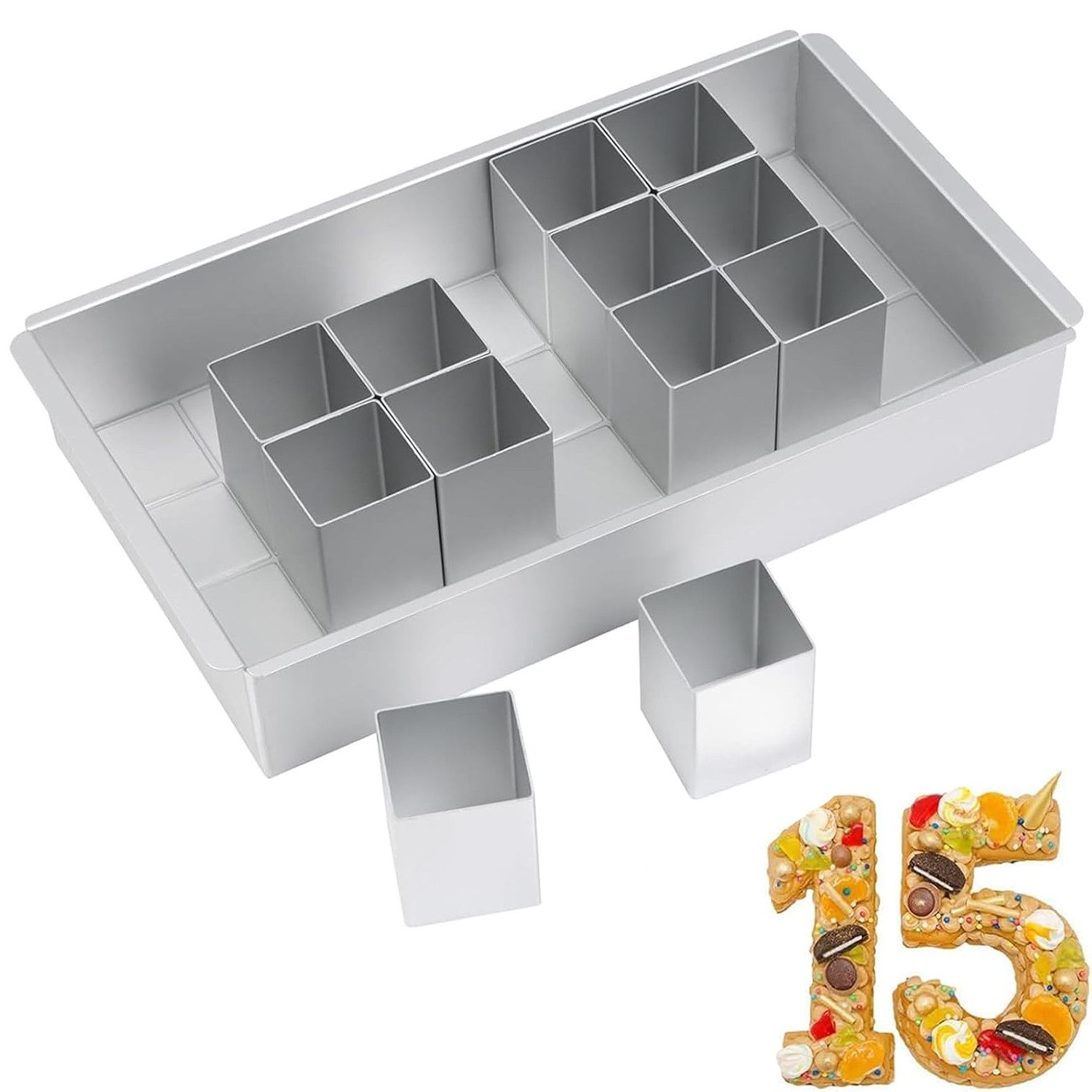 OSTWOLKE Backform Aluminium Kuchenform Zahlen und Buchstaben DIY Backen Formen Set, Hochzeit, Geburtstag, Taufe
