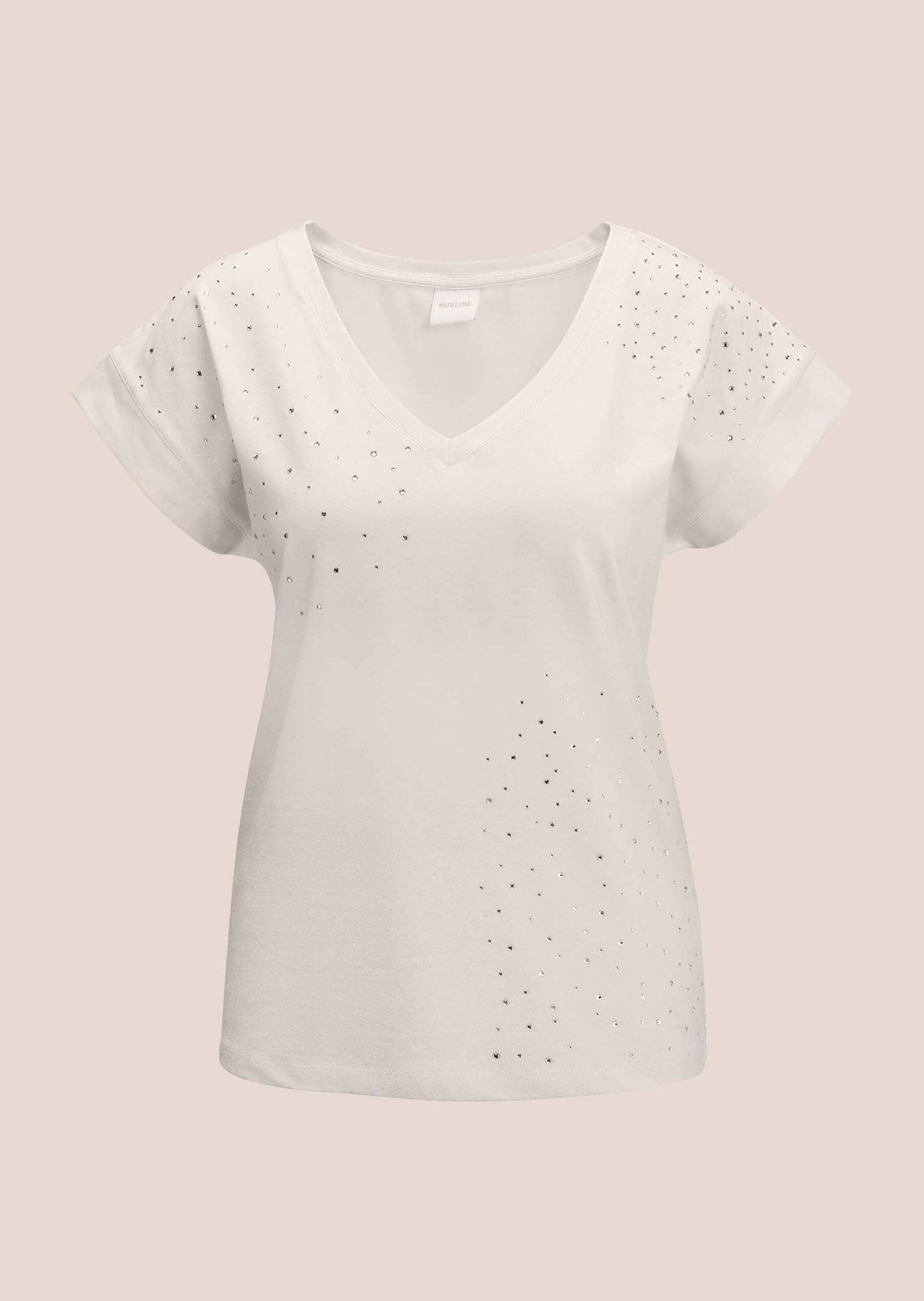 Kurzarmshirt Sommerliches Jerseyshirt mit V-Ausschnitt