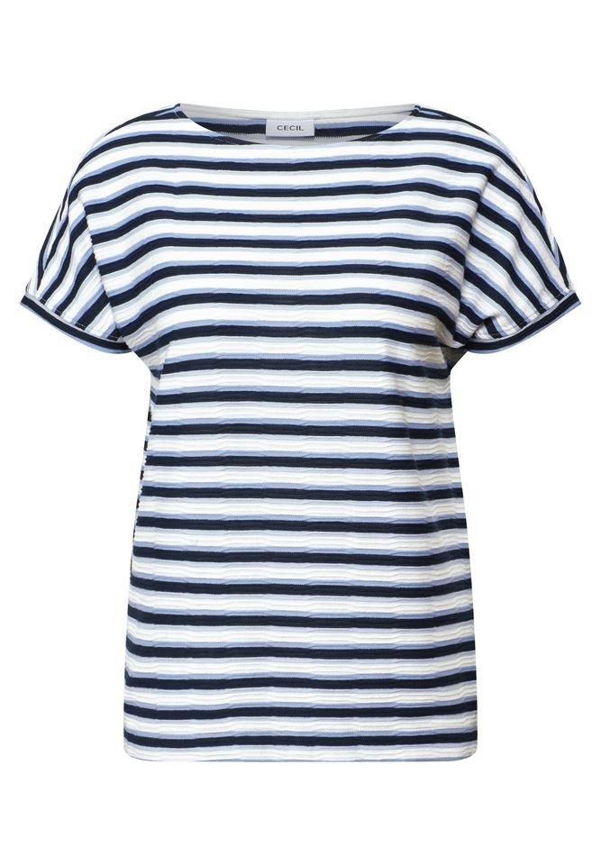 Cecil T-Shirt, bestehend aus einem Materialmix günstig online kaufen