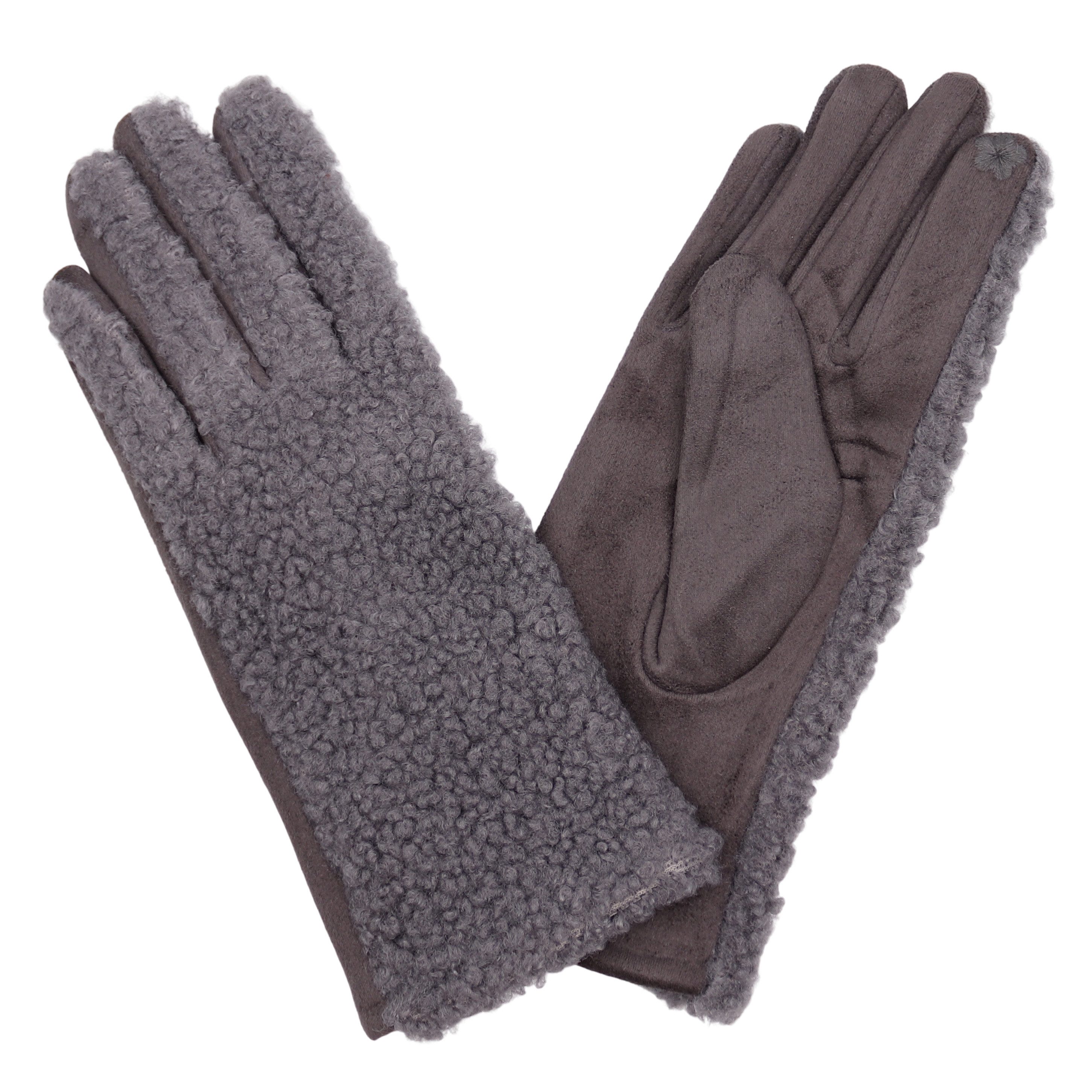 MIRROSI Fleecehandschuhe Damen Handschuhe aus Teddyfell, Warm und Kuschelig (Einheitsgröße) Touchscreen, leicht gefüttert ideal für Herbst, Winter