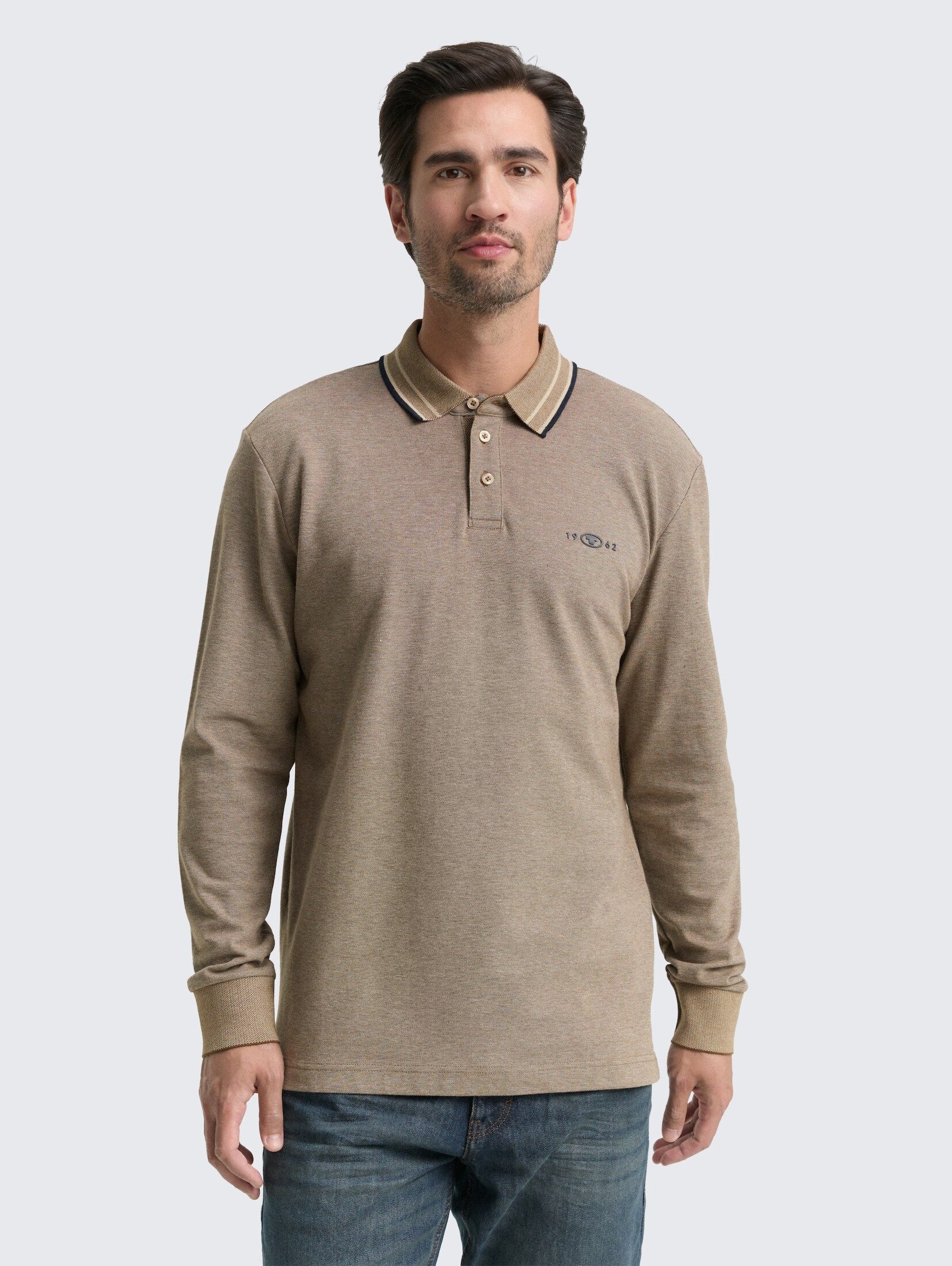 TOM TAILOR Langarm-Poloshirt Langarm Piqué Poloshirt günstig online kaufen