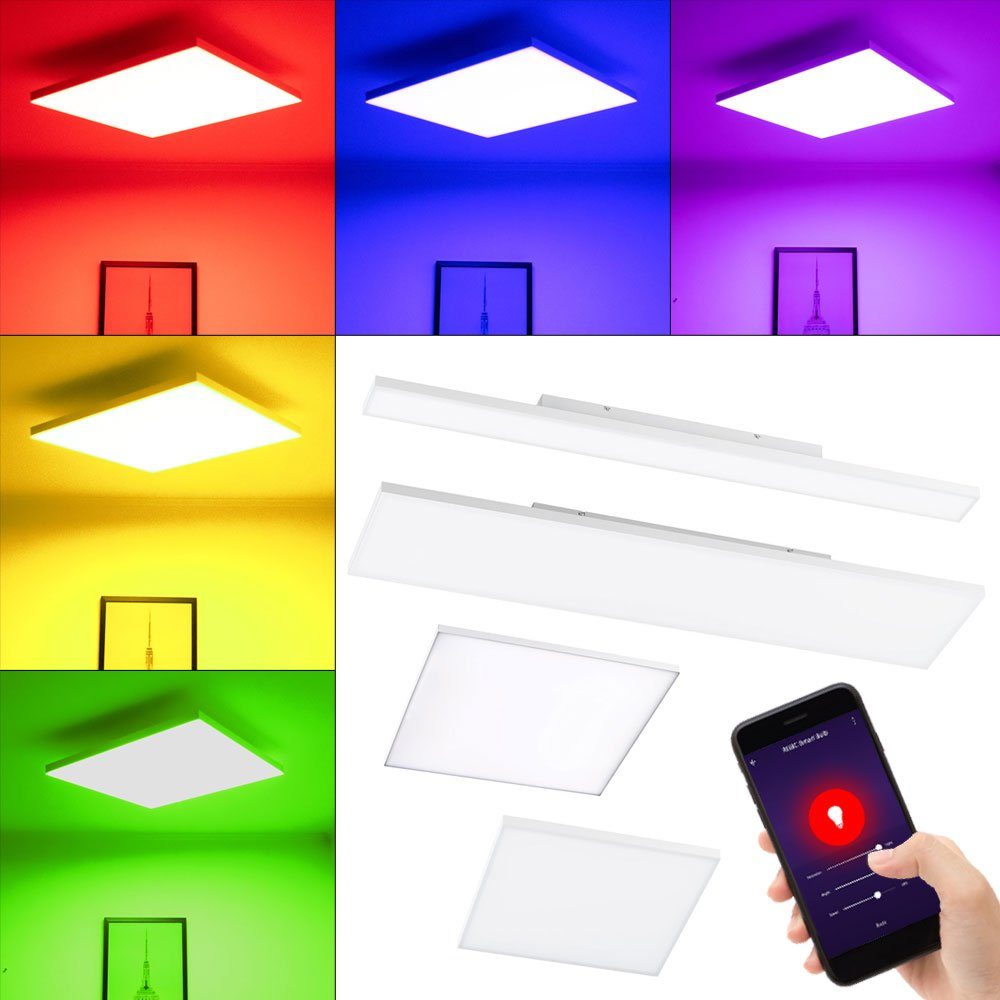 etc-shop LED Panel, Decken dimmbar RGB Aufbau Fernbedienung Smart 10 Deckenpanel B cm LED Panel Leuchte