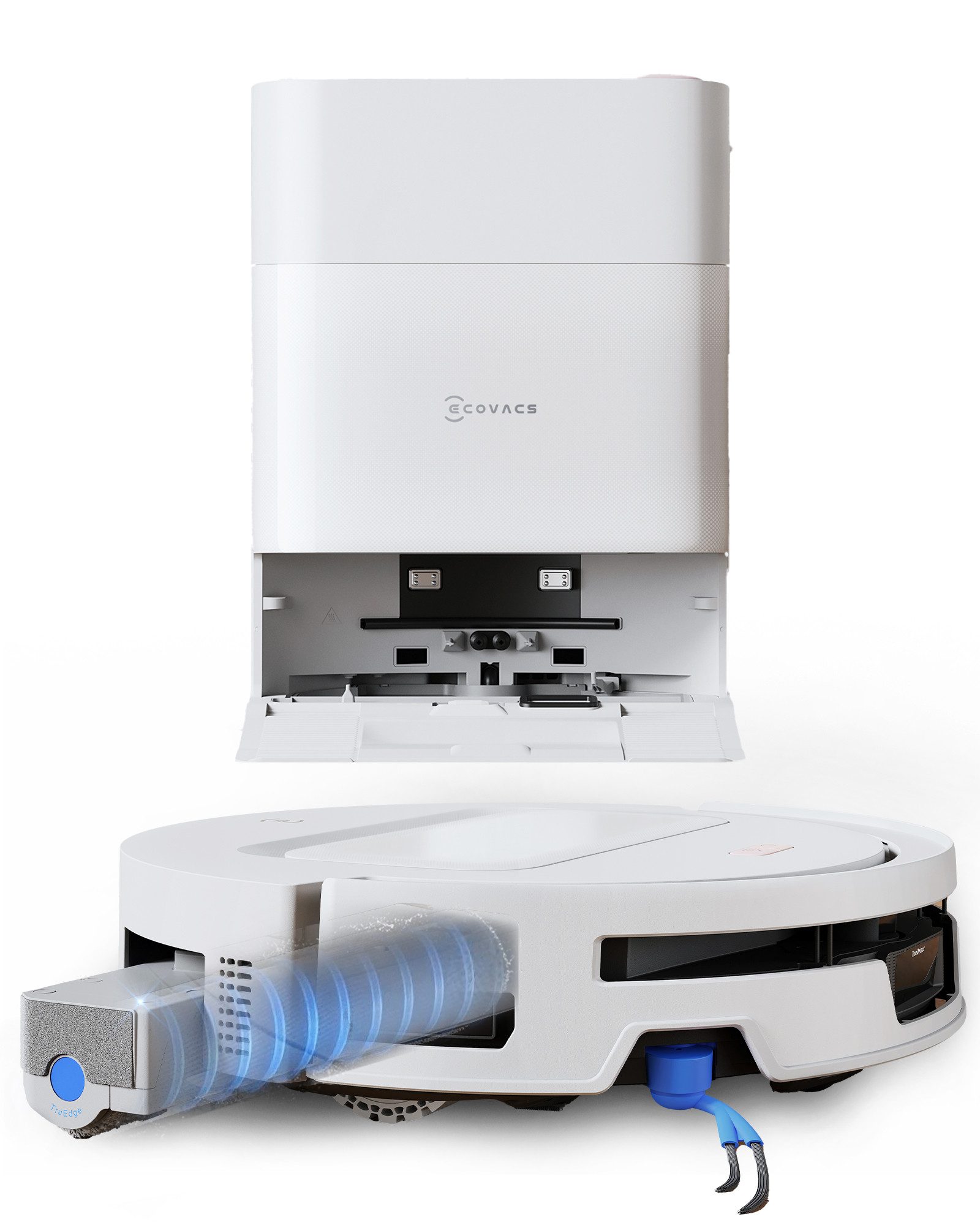 ECOVACS Nass-Trocken-Saugroboter DEEBOT T90 MAX PRO, 60 W, mit Beutel, 40.000 Pa + 16,45L/s Luftstrom, Wischwalze, All-in-One Station