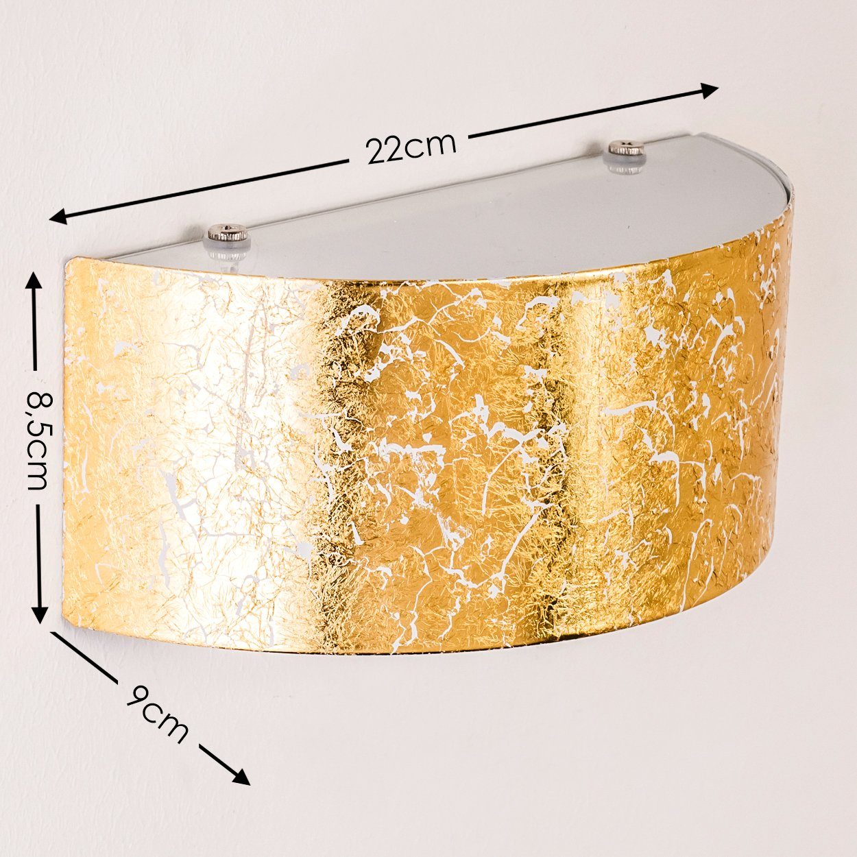 Gold, Leuchtmittel, mit in 2xG9, »Bossare« Metall/Glas mit Wandleuchte moderne Innen Up & ohne hofstein Wandlampe Blattgold-Effekt Down-Effekt, aus