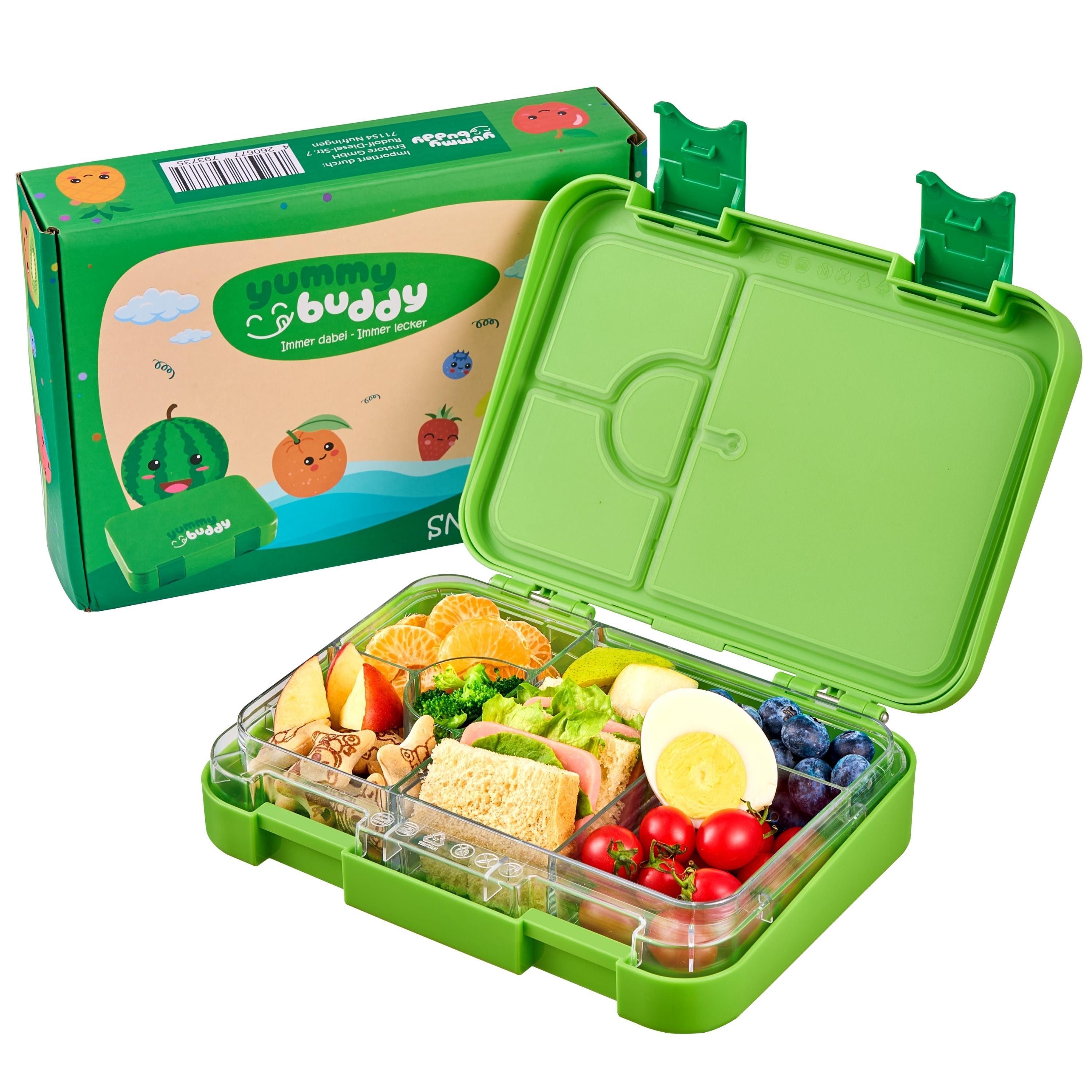 ecosa Lunchbox EO-8171 yummy buddy Kinder Brotdose, Tritan, (Brotdose, 4-tlg), Kinderfreundliche Verriegelung,BPA-Frei,Auslaufsicher,Vesperdose