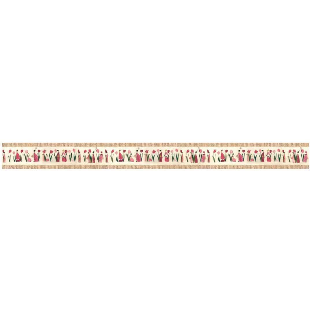 K&L Wall Art Wandtattoo Bordüre Tulpen Leffler Schlafzimmer Märchen Blumenküche Floral, Akzentleiste selbstklebend, entfernbar