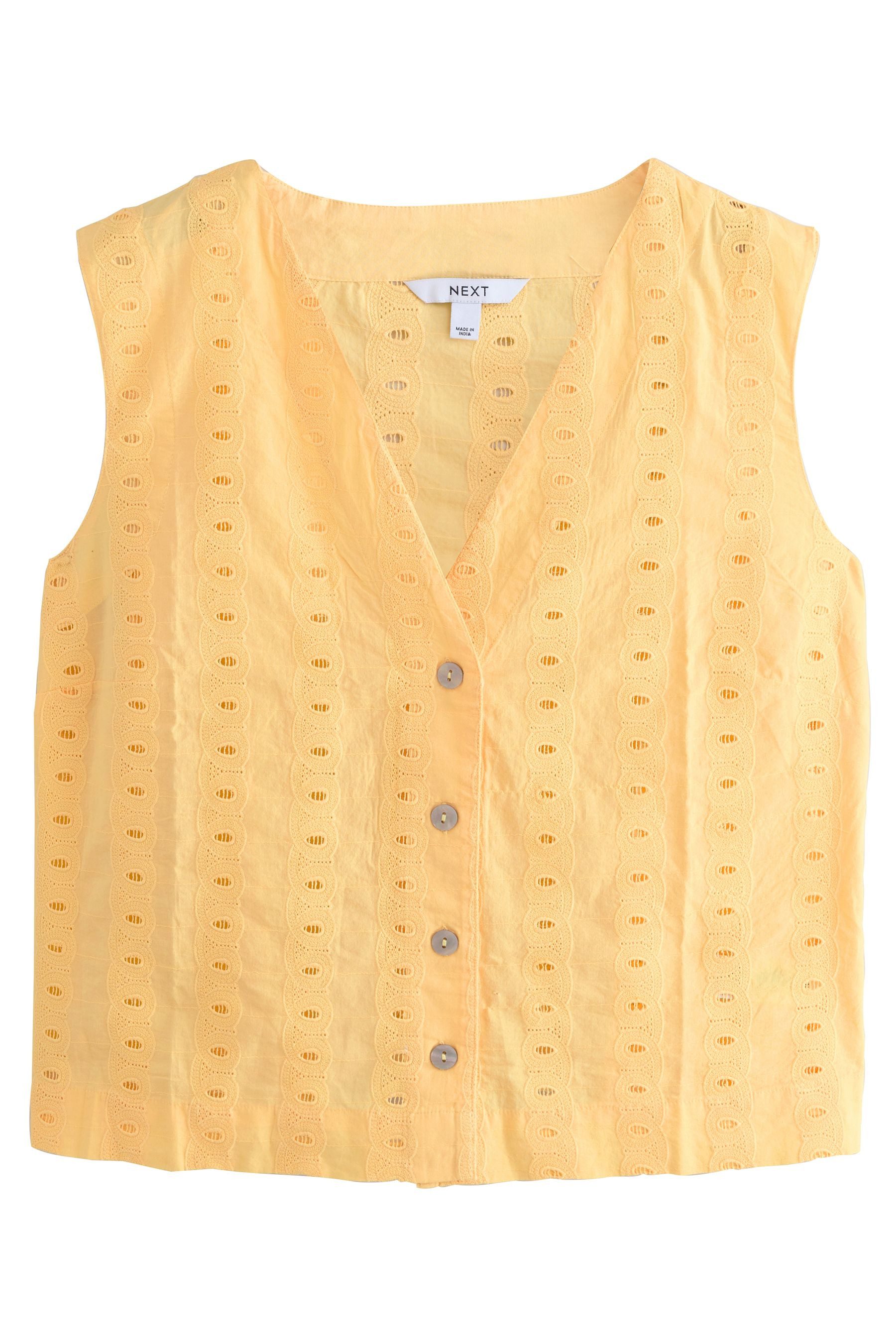 Next Anzugweste Weste mit Knopfleiste und Lochstickerei (1-tlg) günstig online kaufen