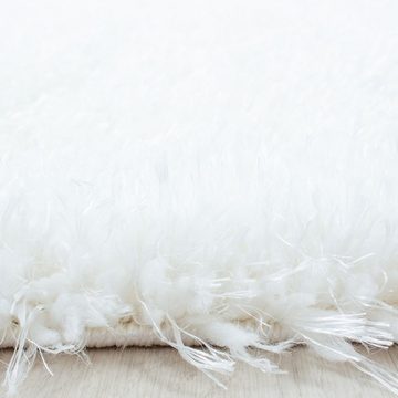 Teppich Hochflor Teppich Baquoa Weiß, Teppich Boss, rund, Höhe: 50 mm