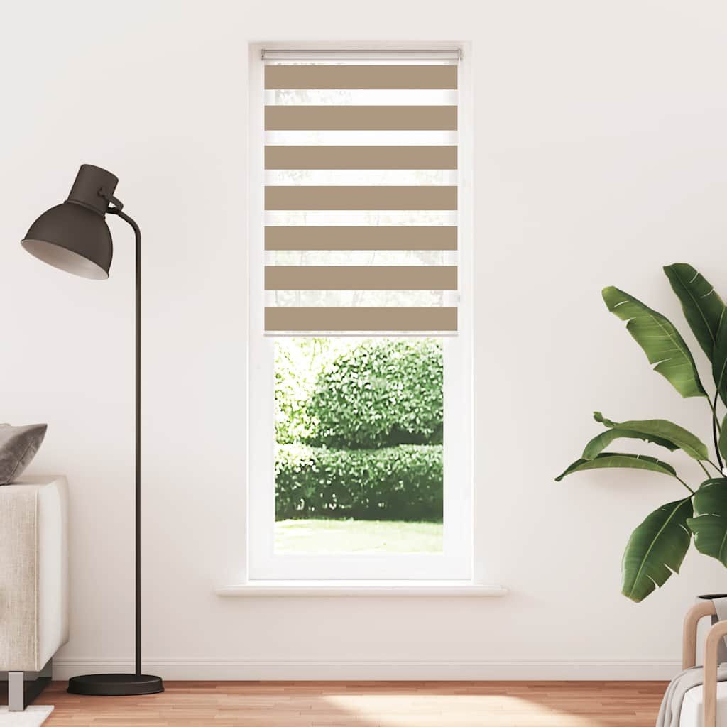 Rollo Doppelrollo Sandbraun 90x200 cm Stoffbreite 85,9 cm Polyester, vidaXL