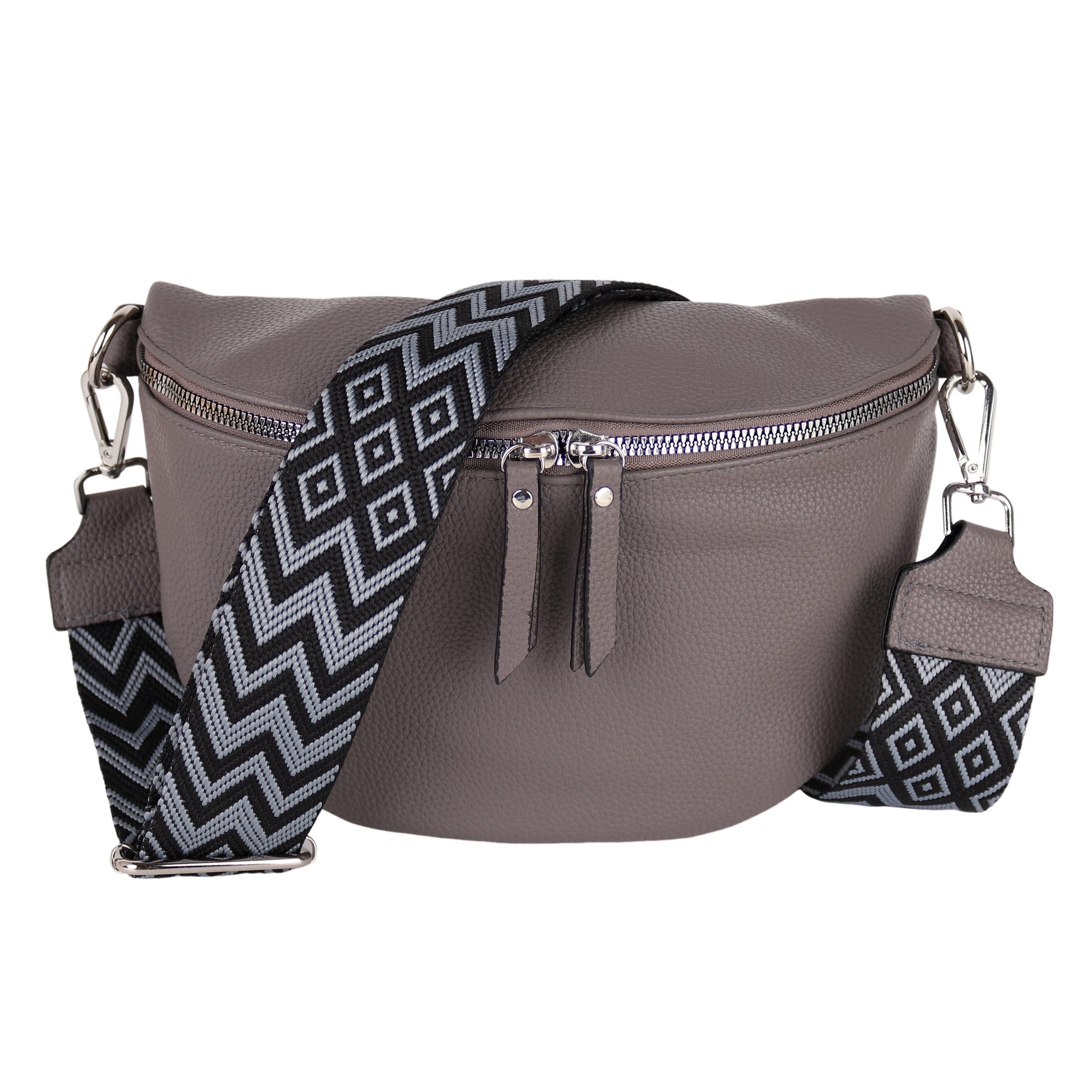 MIRROSI Bauchtasche Damen Taschen, Umhängetasche, Brusttasche, 26x18x9cm Veganes Leder (Schultertasche für jeden Anlass), Crossbody Bag, Bohemian gemusterten& verstellbaren Schulterriemen