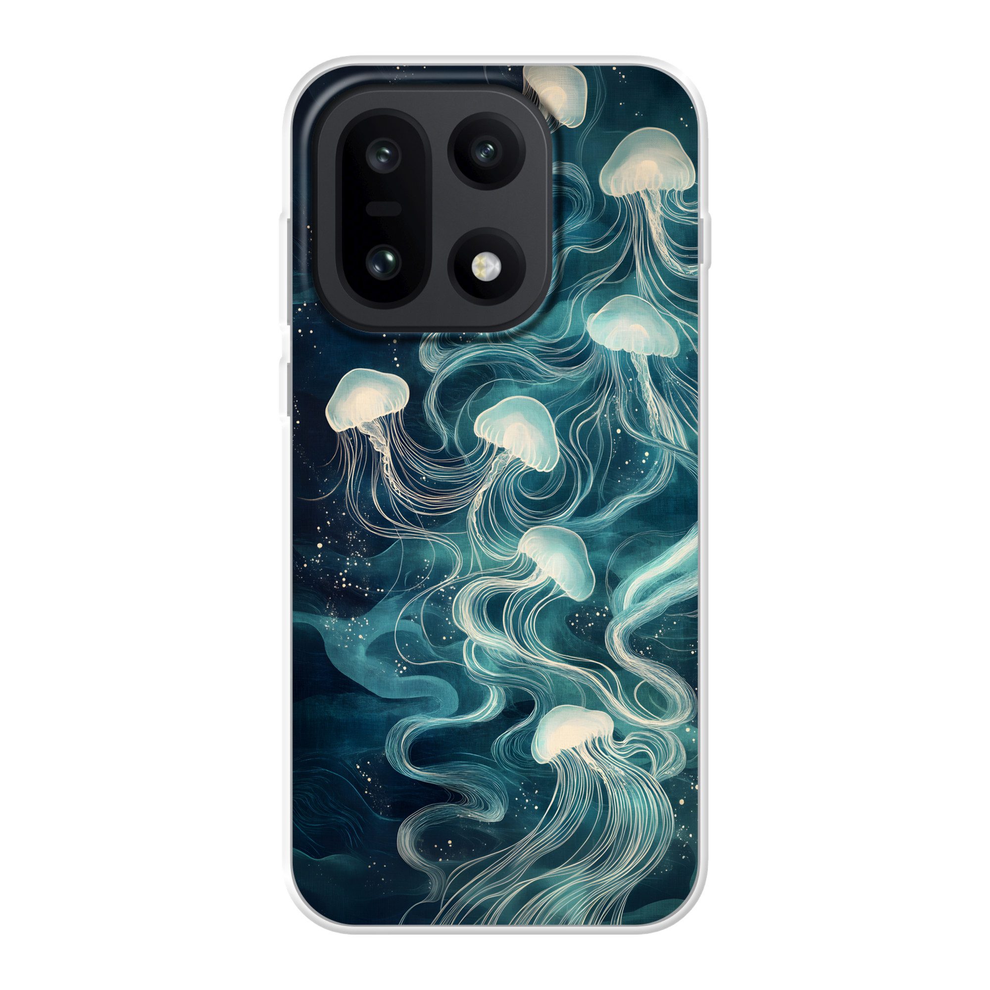 MuchoWow Handyhülle für OnePlus 15 Qualle - Meer - Weiß - Wellen, Phone Case, Silikon, Schutzhülle Dünn