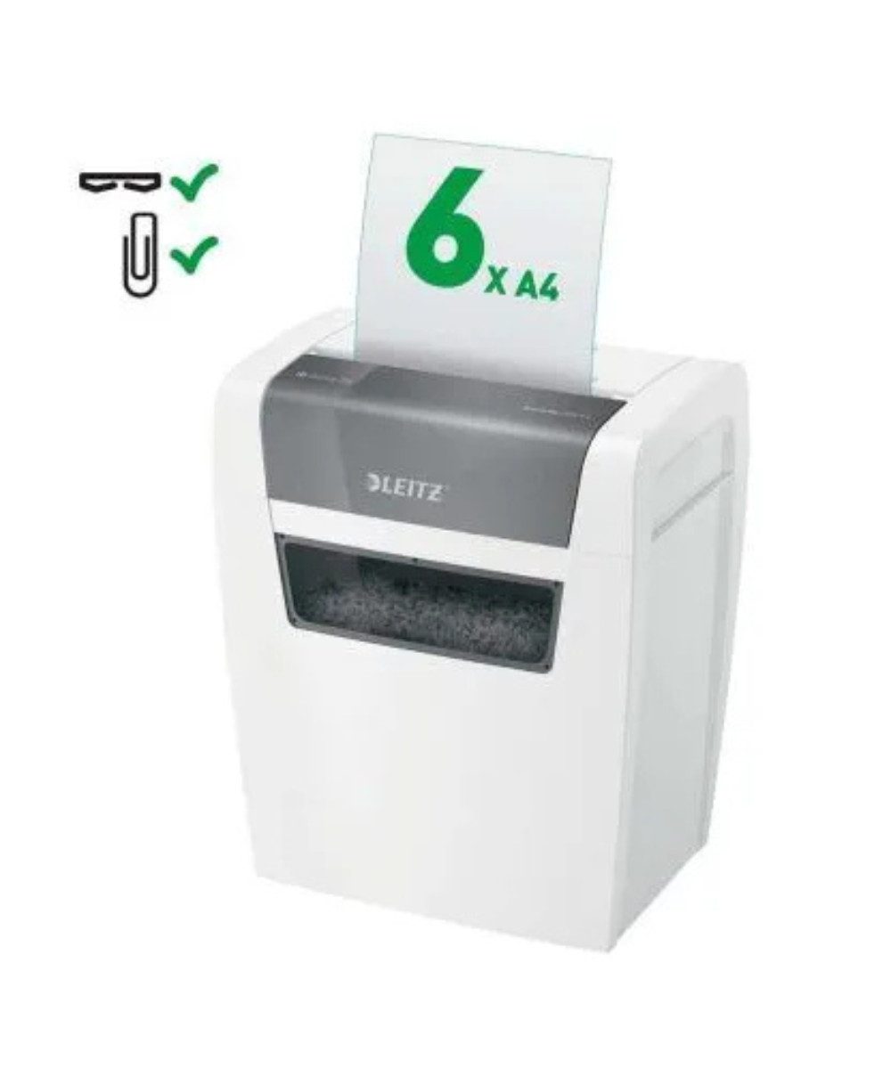 LEITZ Aktenvernichter LEITZ IQ Home Aktenvernichter mit Partikelschnitt P-4 bis 6 Blatt, Home Office (ca. 1-2 Personen)