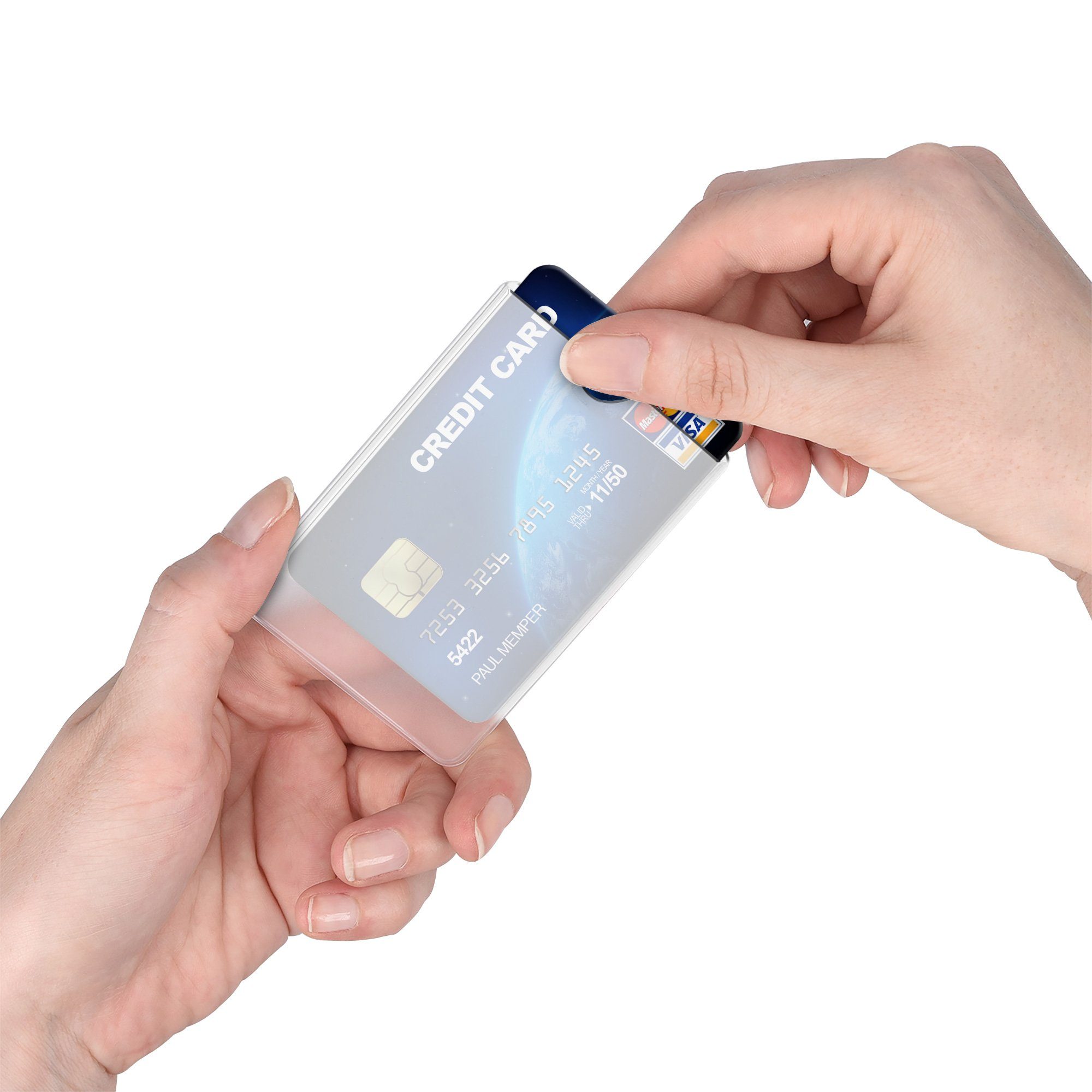 kwmobile Kartenetui 10x Kreditkarten Karten Hülle (10-tlg), 10er Set Kartenhüllen für Kreditkarte EC-Karte Krankenkarte