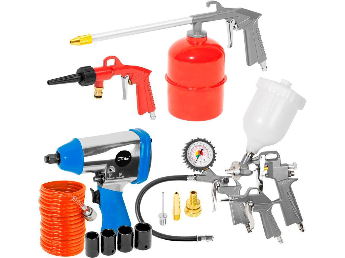 Güde Kompressor Set 405/10/50 15 TLG, 2200 W, max. 10 bar, 50 l, Set, 2,2 kW, 10 bar max. Betriebsdruck, 50 l Kesselinhalt, Druckminderer