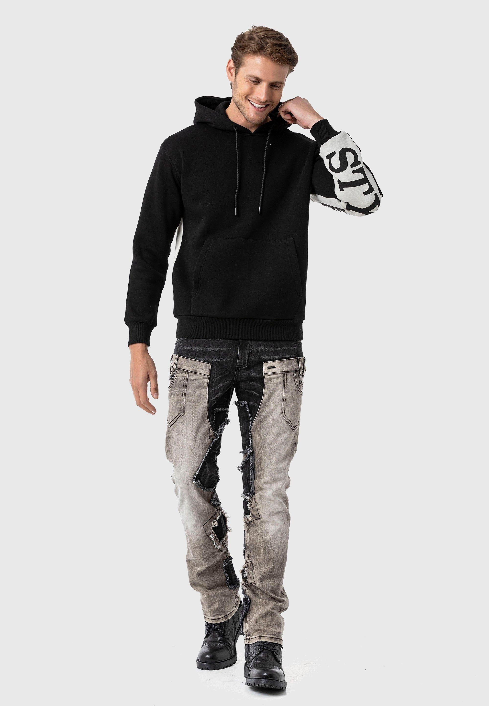 Cipo & Baxx Kapuzenpullover Sweatshirts (1-tlg) mit Statement Ärmel-Print