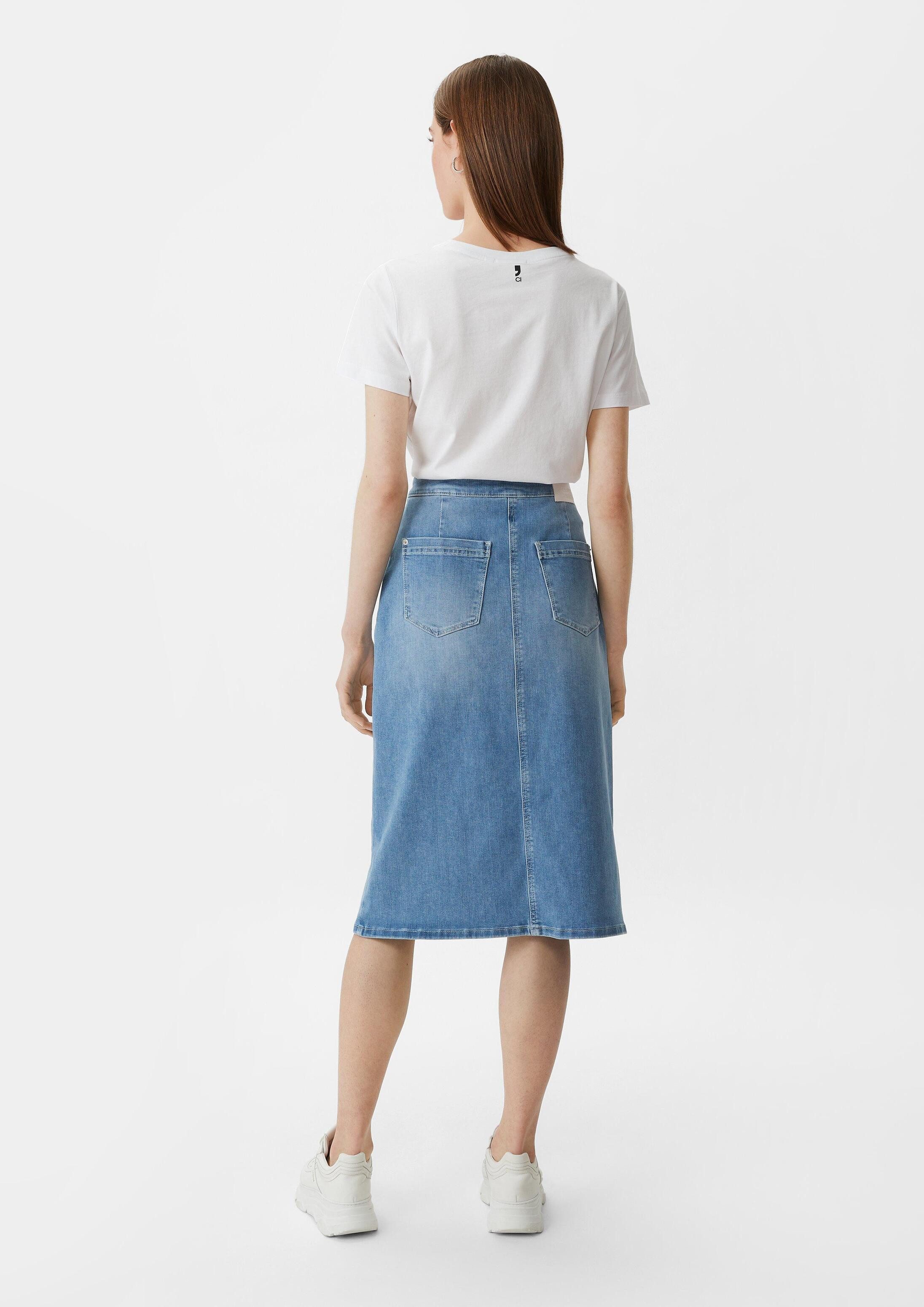 comma Midirock Rock Midi-Rock aus Denim