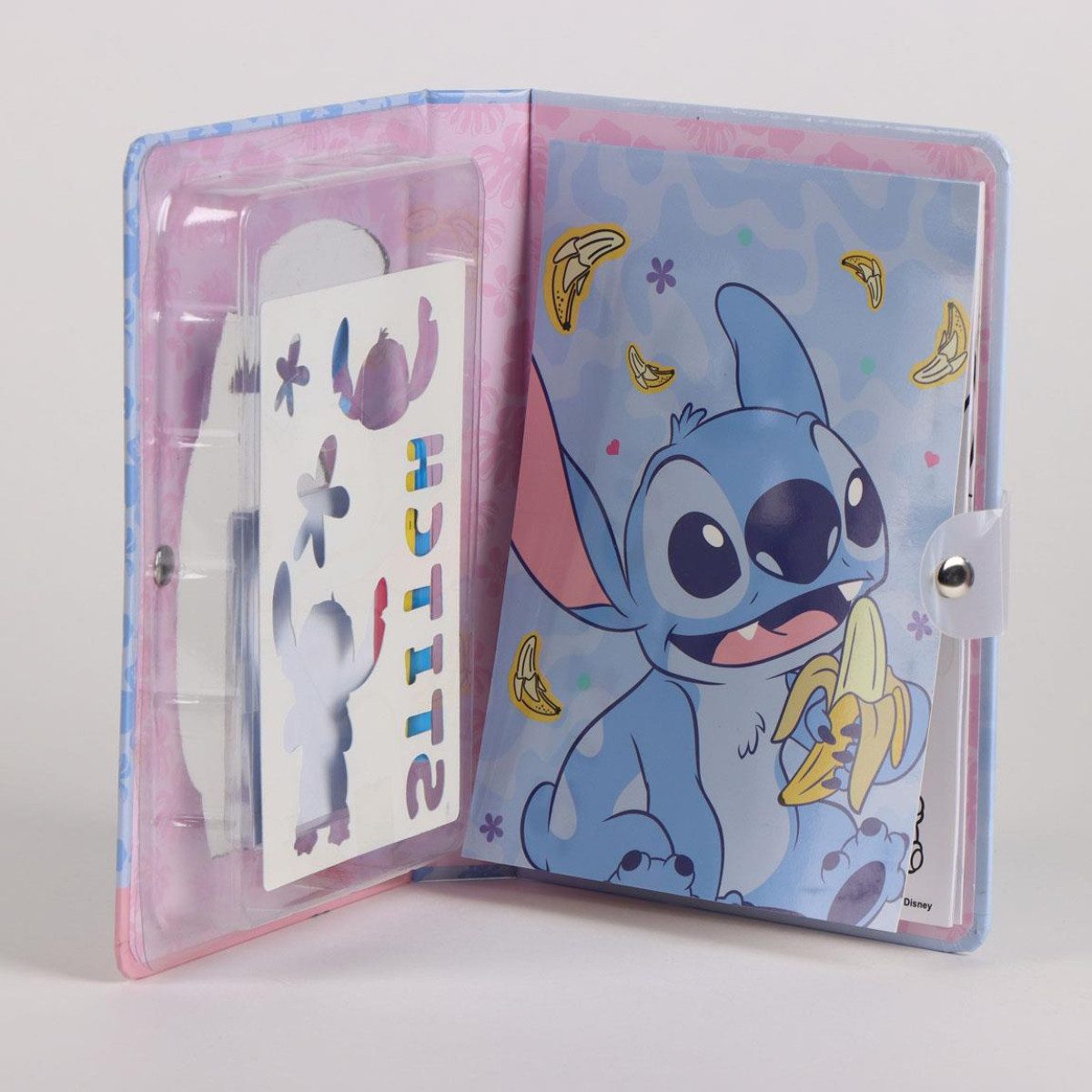 Cerda Notizbuch Disney Stitch Set für Kinder – Schreibwaren mit Stickern & Stiften