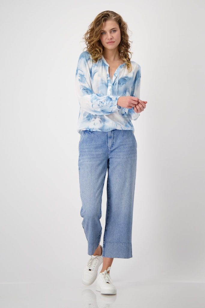 Monari Klassische Bluse Batikmuster Batikmuster in fließender Viskose