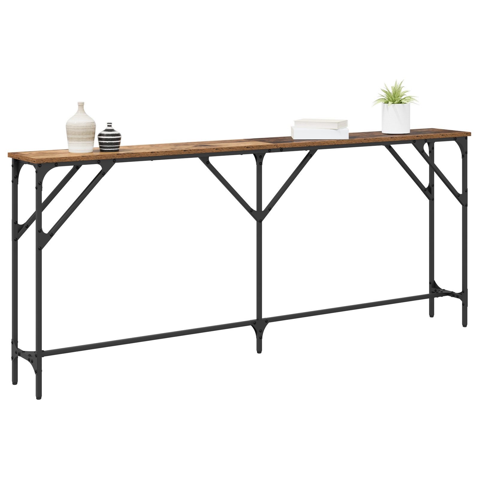 vidaXL Beistelltisch Konsolentisch Altholz 180x23x75 cm günstig online kaufen