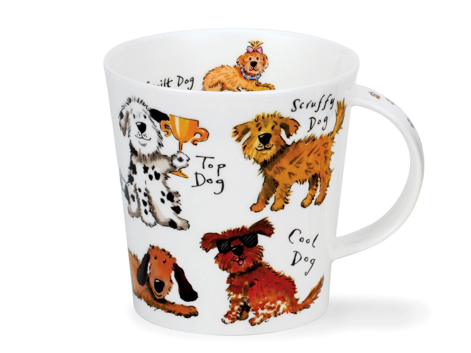 Dunoon Tasse Becher Cairngorm A Dog's Life 480 ml Fine Bone China Porzellan 11cm, 1-tlg., Spülmaschinengeeignet
