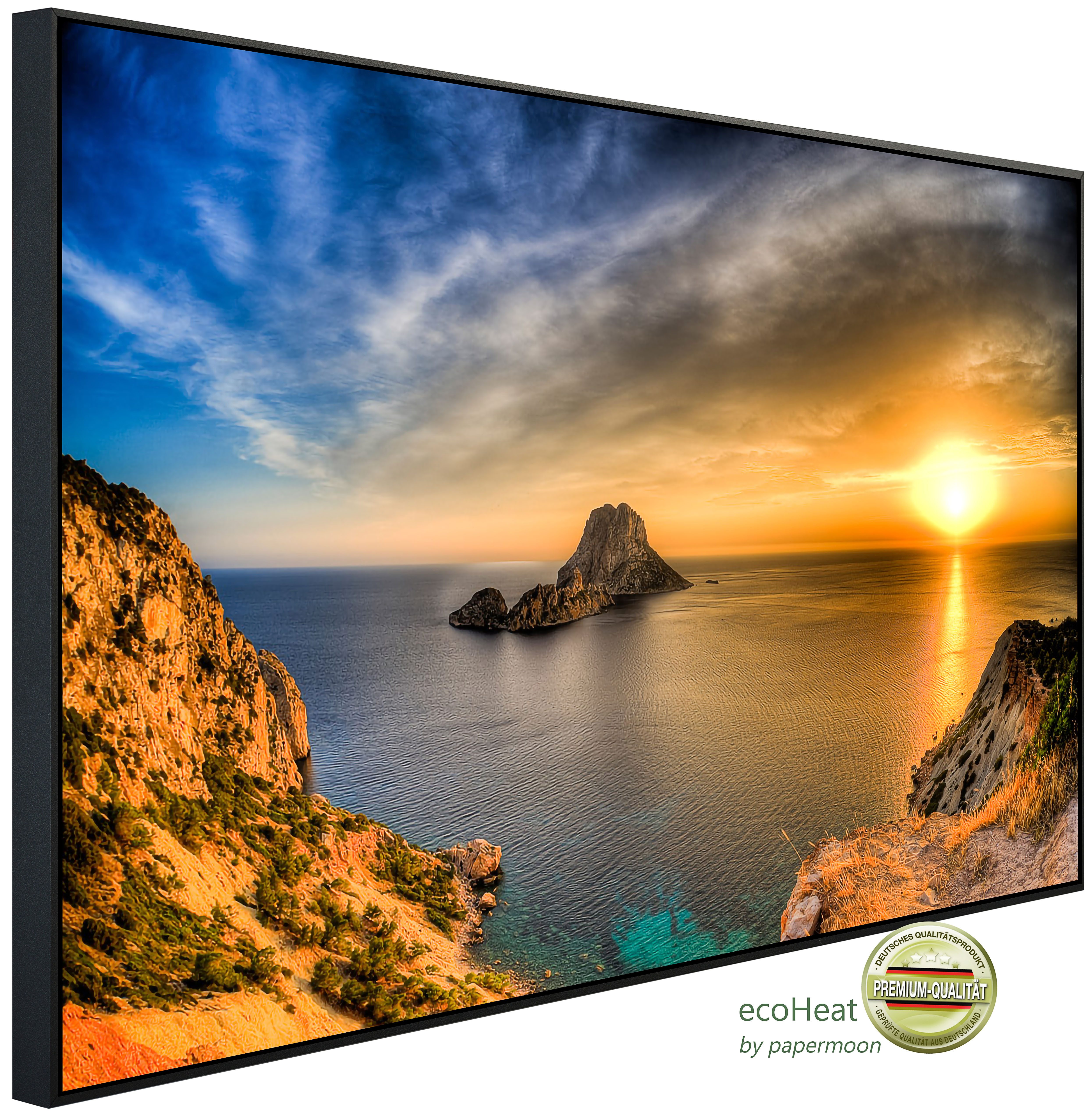 Papermoon Infrarotheizung INFRAROT-BILD-HEIZUNG, Insel Es Vedrá Ibiza, TÜV-Rheinland/GS zertifiziert, angenehme Strahlungswärme