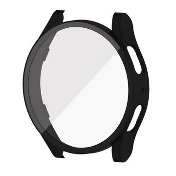 Wigento Smartwatch-Hülle Für Samsung Galaxy Watch 5 44 mm 360 Grad Schock Hülle + H9 Hart Glas Tasche Etuis Pink