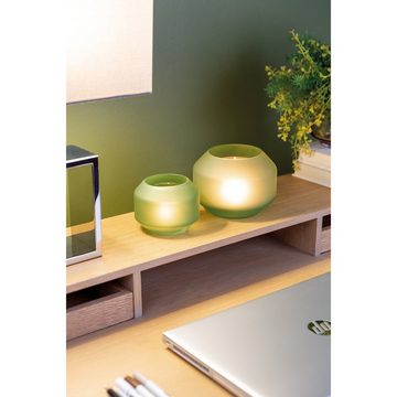 Fink Teelichthalter Teelichthalter / Vase EILEEN - grün - Glas - H.12cm x Ø 15cm, außen foliert - mundgeblasen